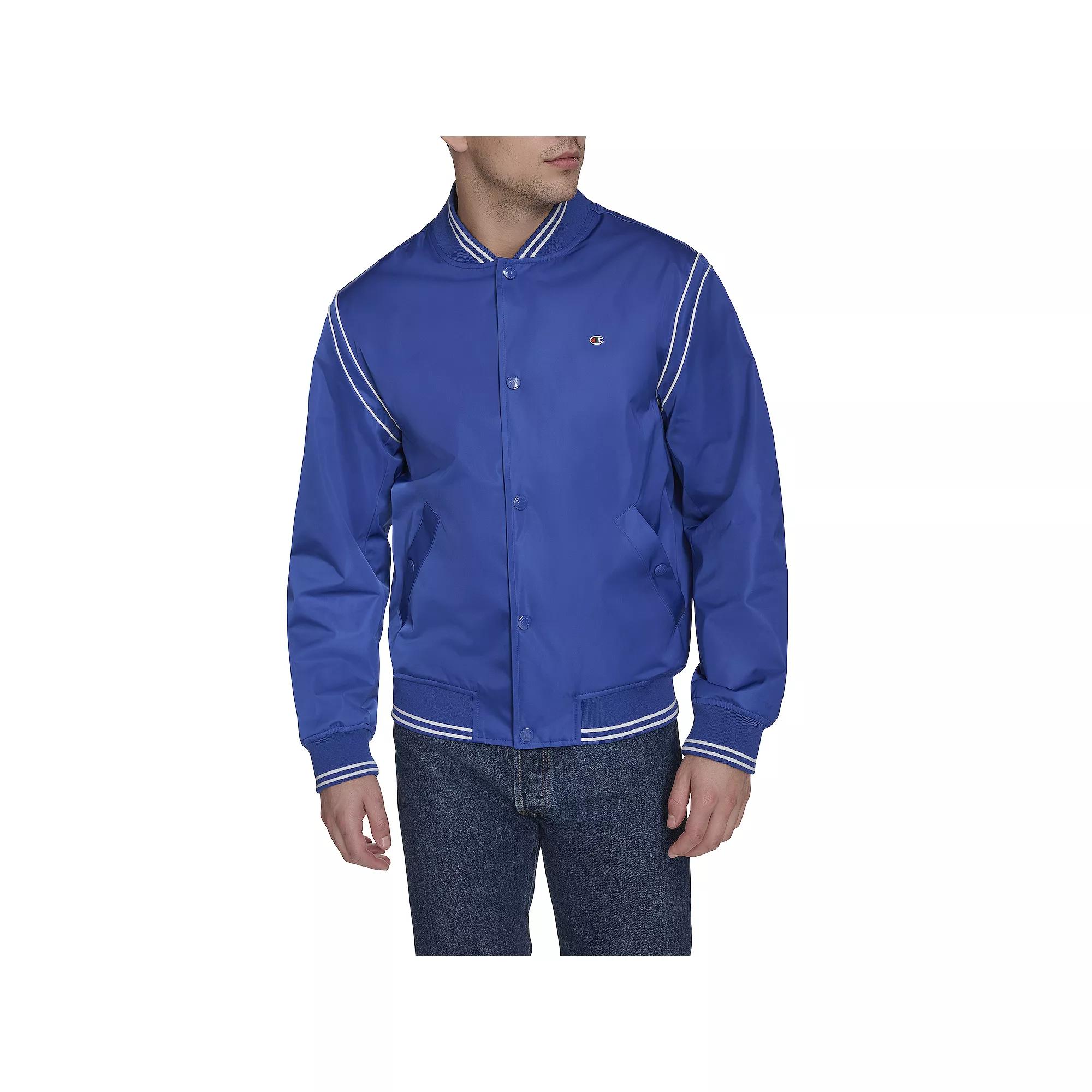 Men's Champion® Lightweight Varsity Jacket, Size: Medium, Blue The Web Product Image