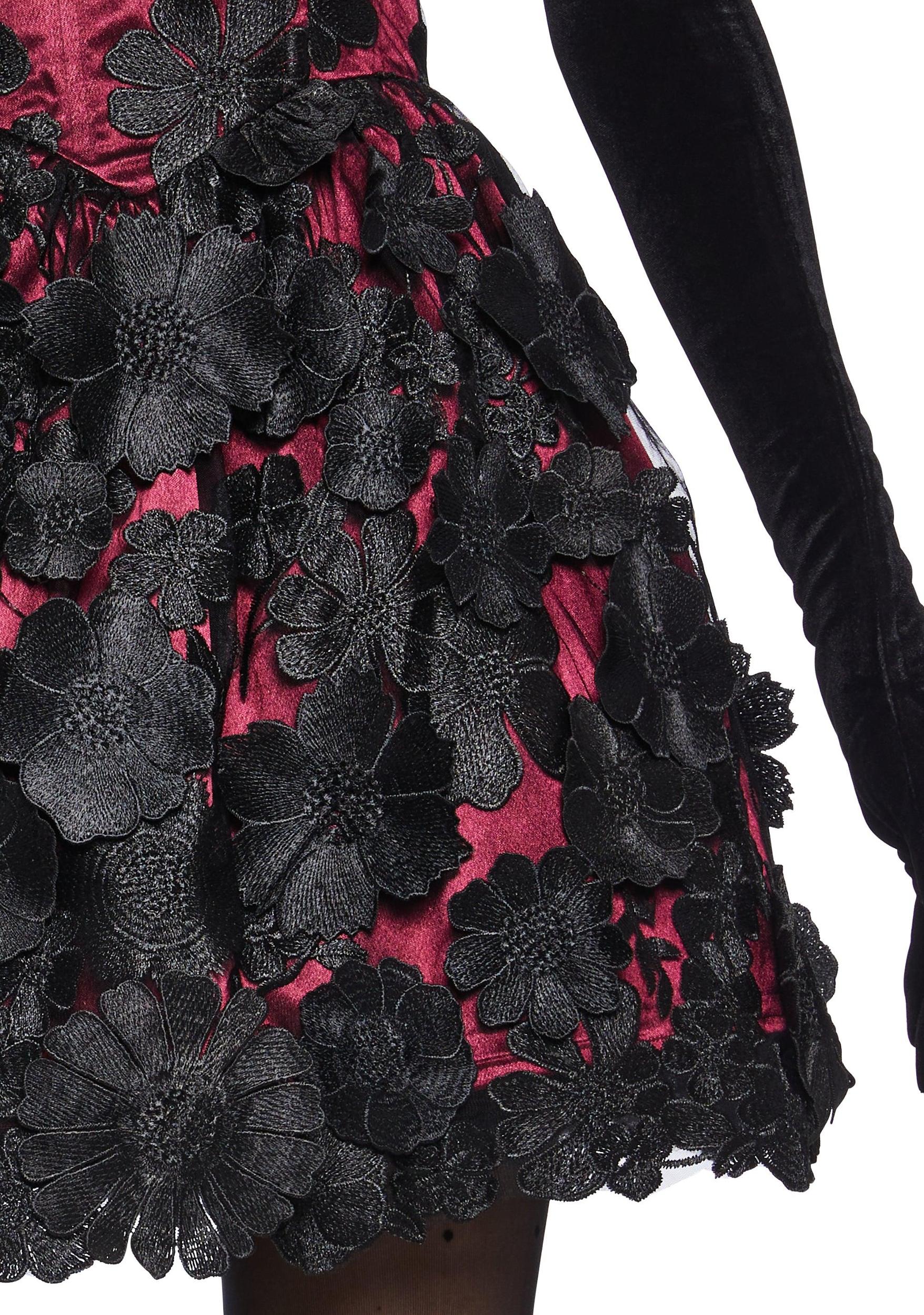 Satin Mesh 3D Floral Corset Dress Sugar Thrillz - Multi Product Image