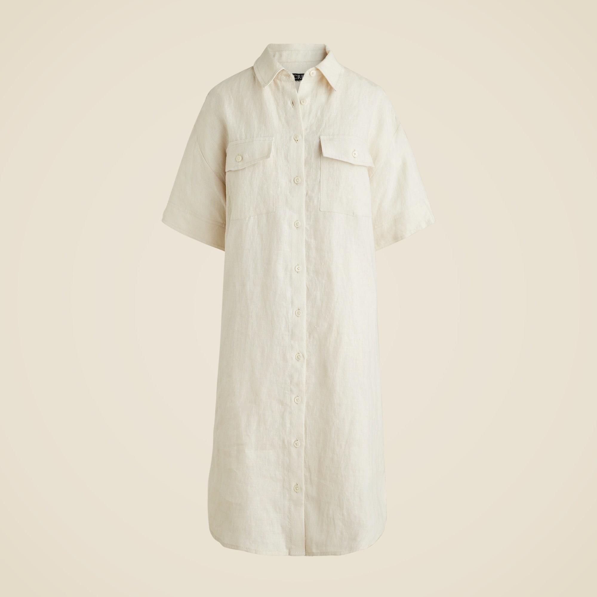Utility shirt-dress in linen Product Image