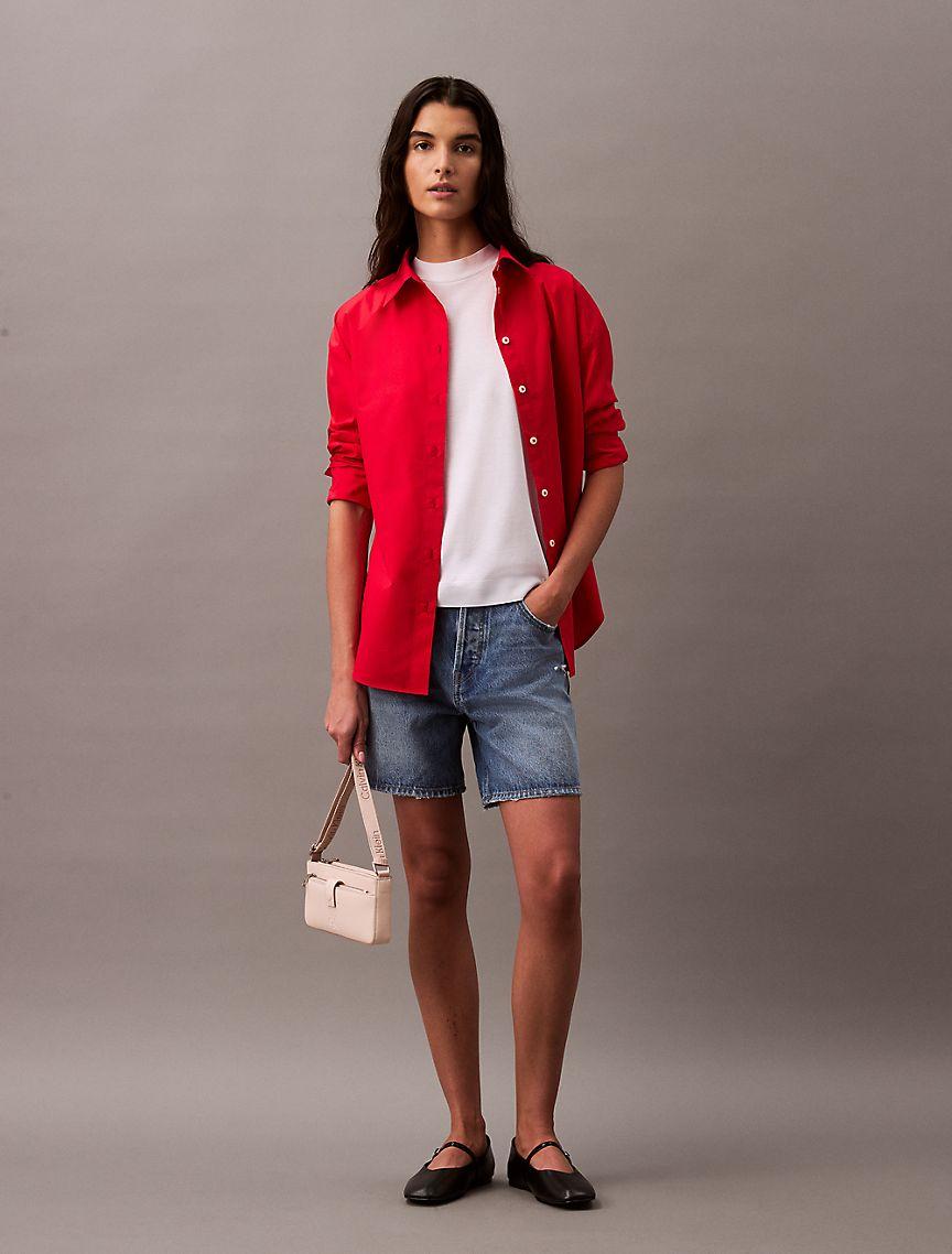 Fine Knit Mock Neck T-Shirt Product Image