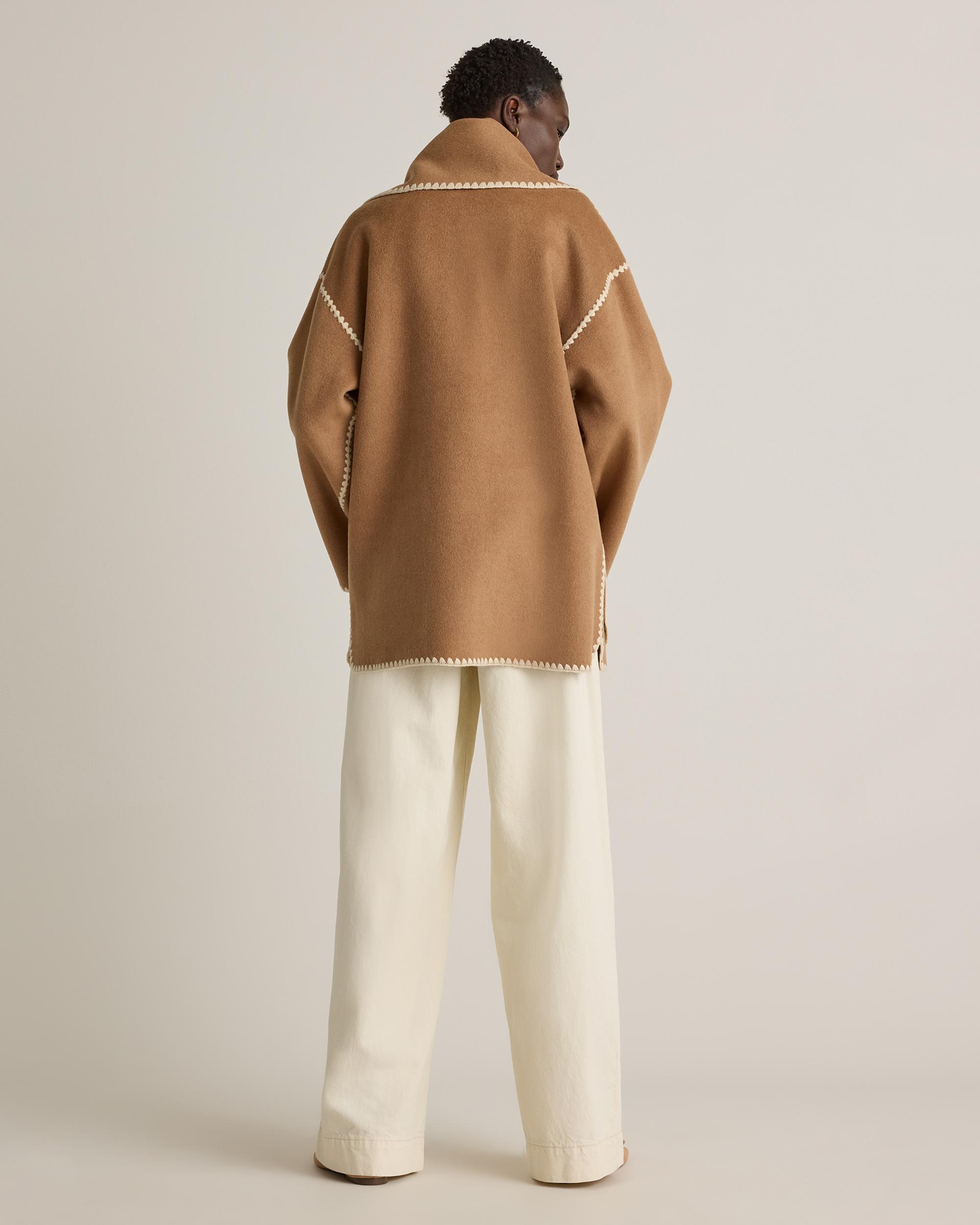 Quince | Women's Double-Faced Merino Wool Scarf Coat Size XL Product Image