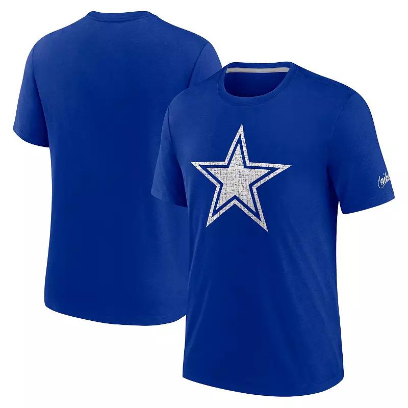 Men's Nike Royal Dallas Cowboys Playback Logo Tri-Blend T-Shirt,  Product Image