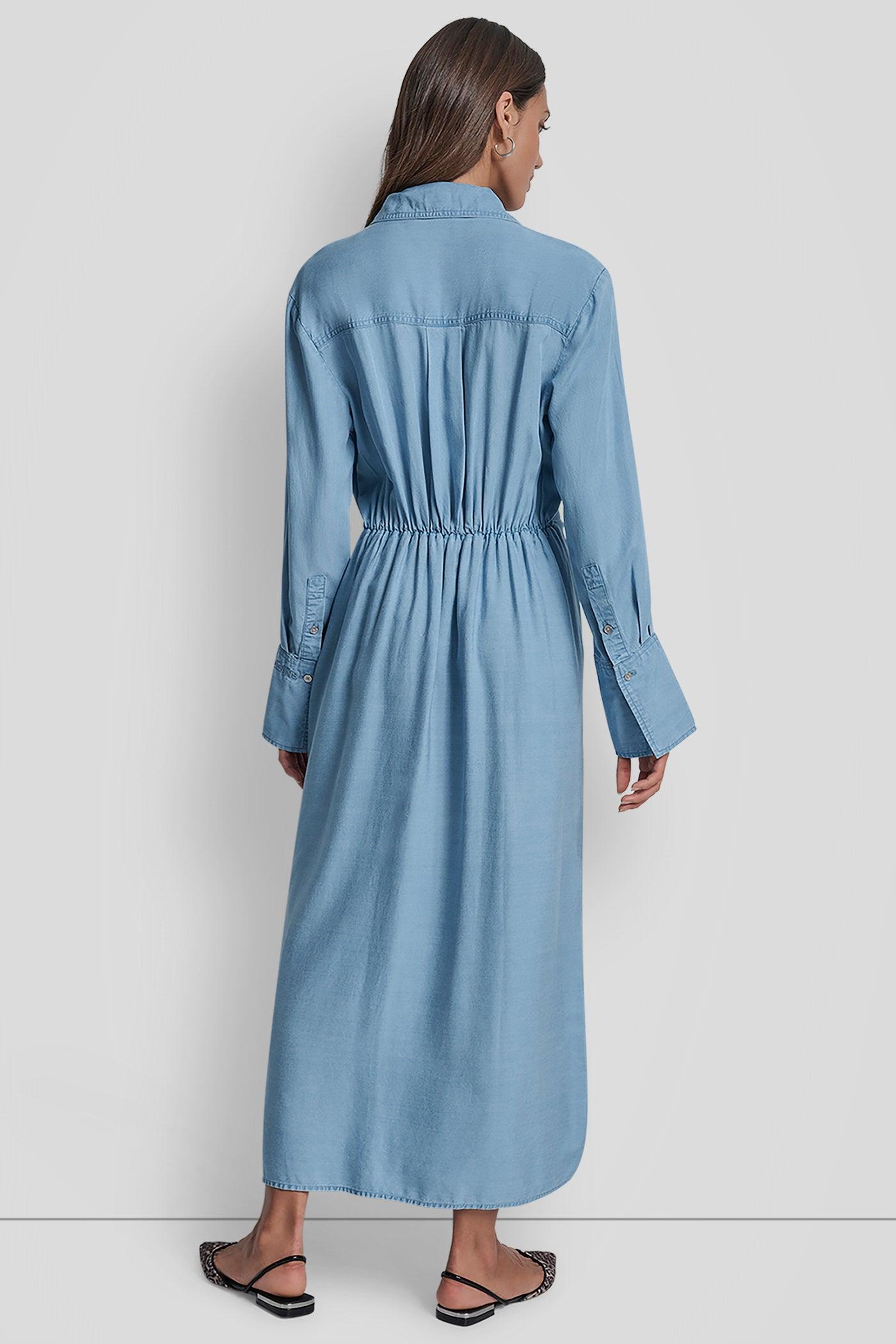 GARMENT DYE LONG SLEEVE BUTTON FRONT SHIRTDRESS Product Image