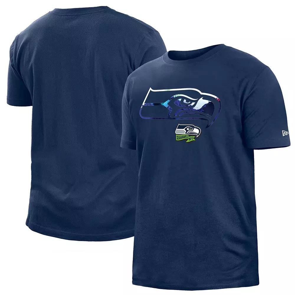 Men's New Era College Navy Seattle Seahawks 2022 Sideline Ink Dye T-Shirt,  Product Image