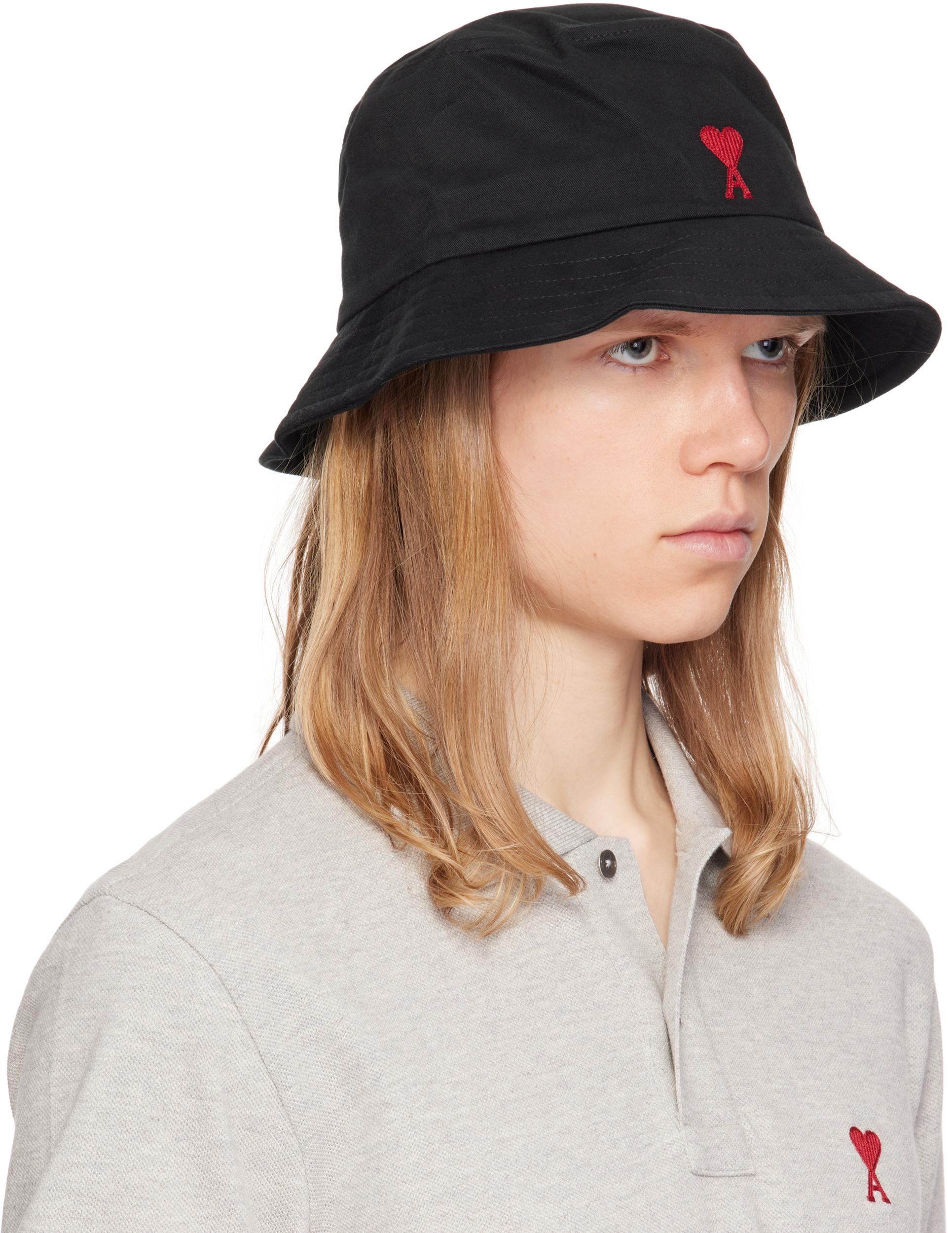 AMI ALEXANDRE MATTIUSSI Ami Paris Ami Paris De Coeur Cotton Bucket Hat In Black Product Image