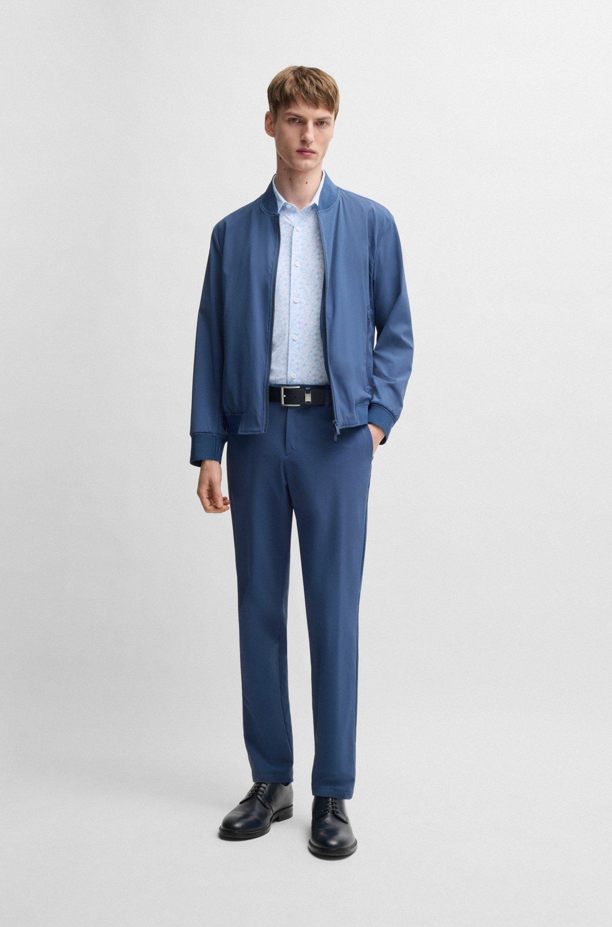 Slim-fit shirt in floral-print performance fabric Product Image