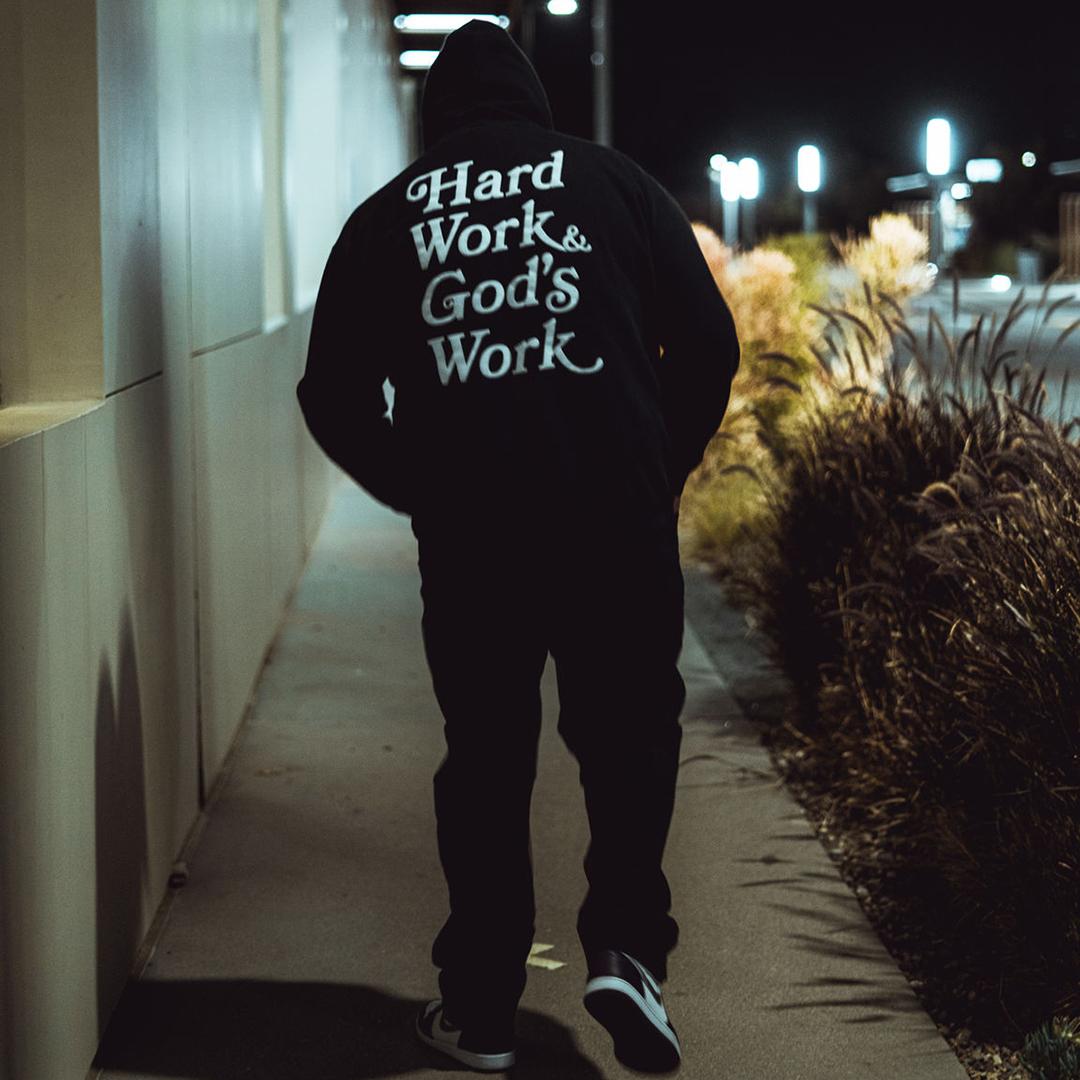 Streetwear Gothic Cross Graphic Zip-Up Hoodie Product Image