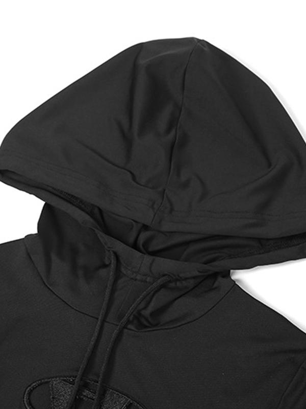 Cutout Hooded Split Thigh Thumb Hole Maxi Dress Product Image