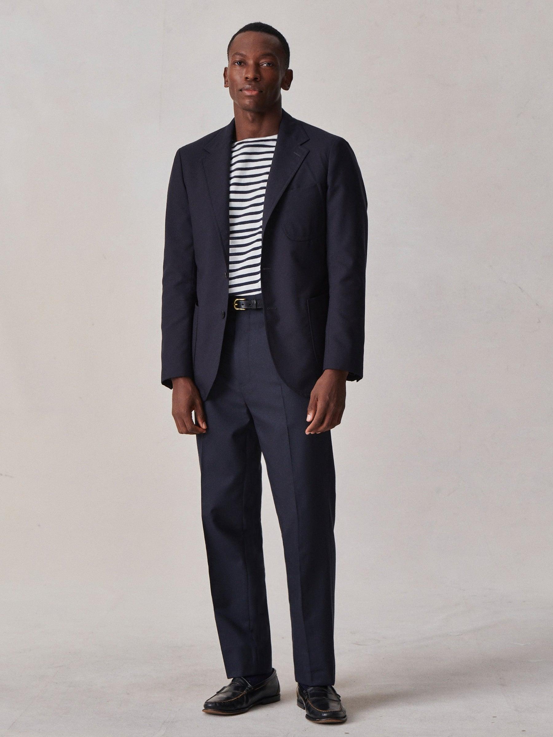 Navy Italian Three-Season Wool Graduate Blazer Product Image