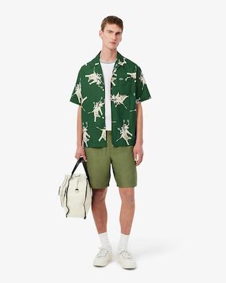 Men's Regular Fit Ribbed Collar Cotton T-Shirt Product Image