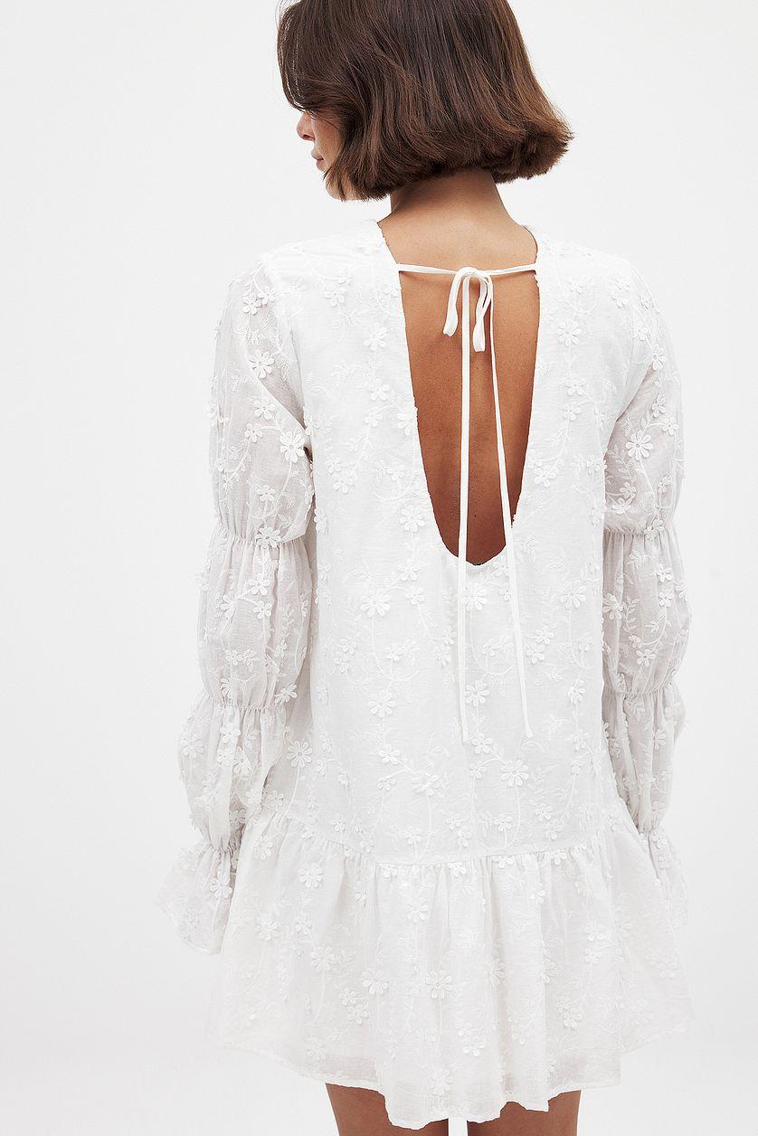 Sleeve Detail Deep Back Dress Product Image