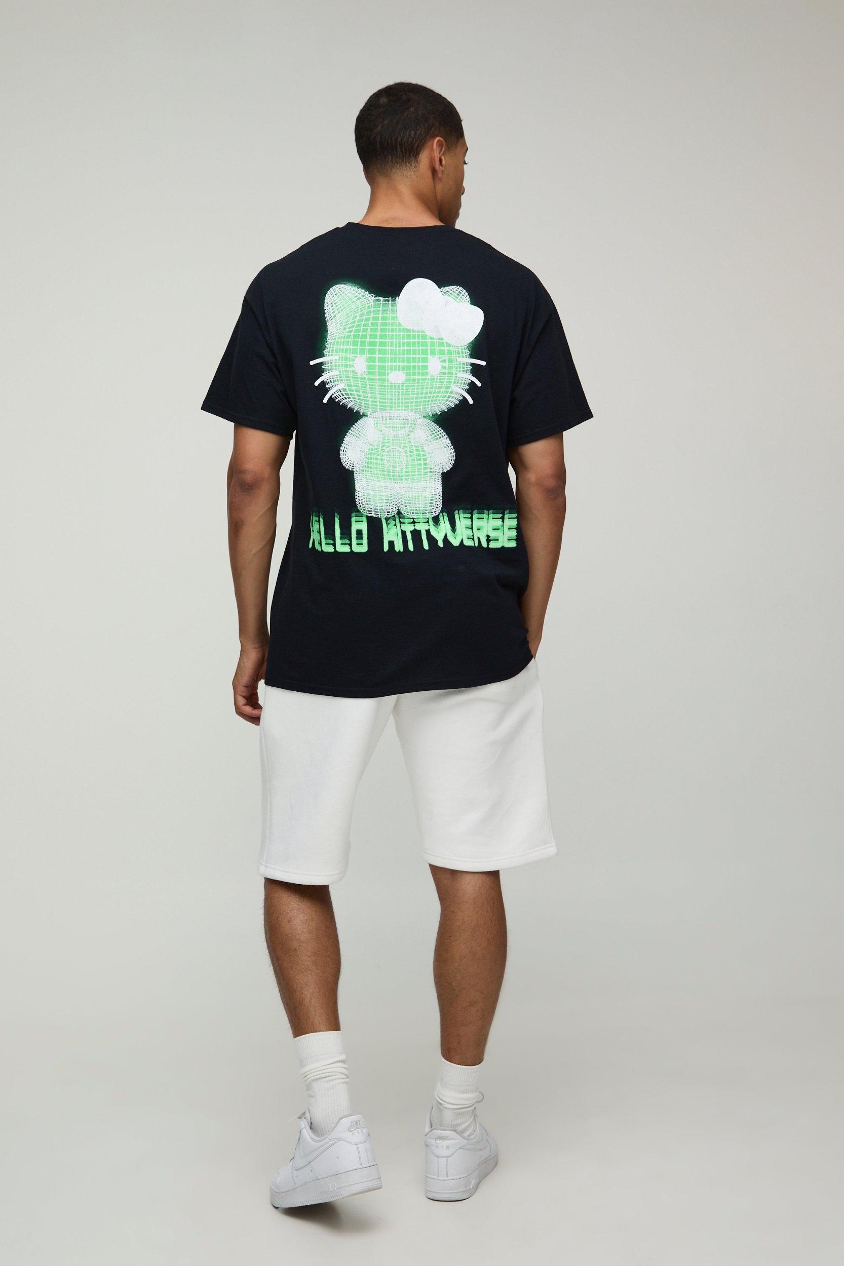 Oversized Hello Kitty License Printed T-Shirt | boohooMAN USA Product Image