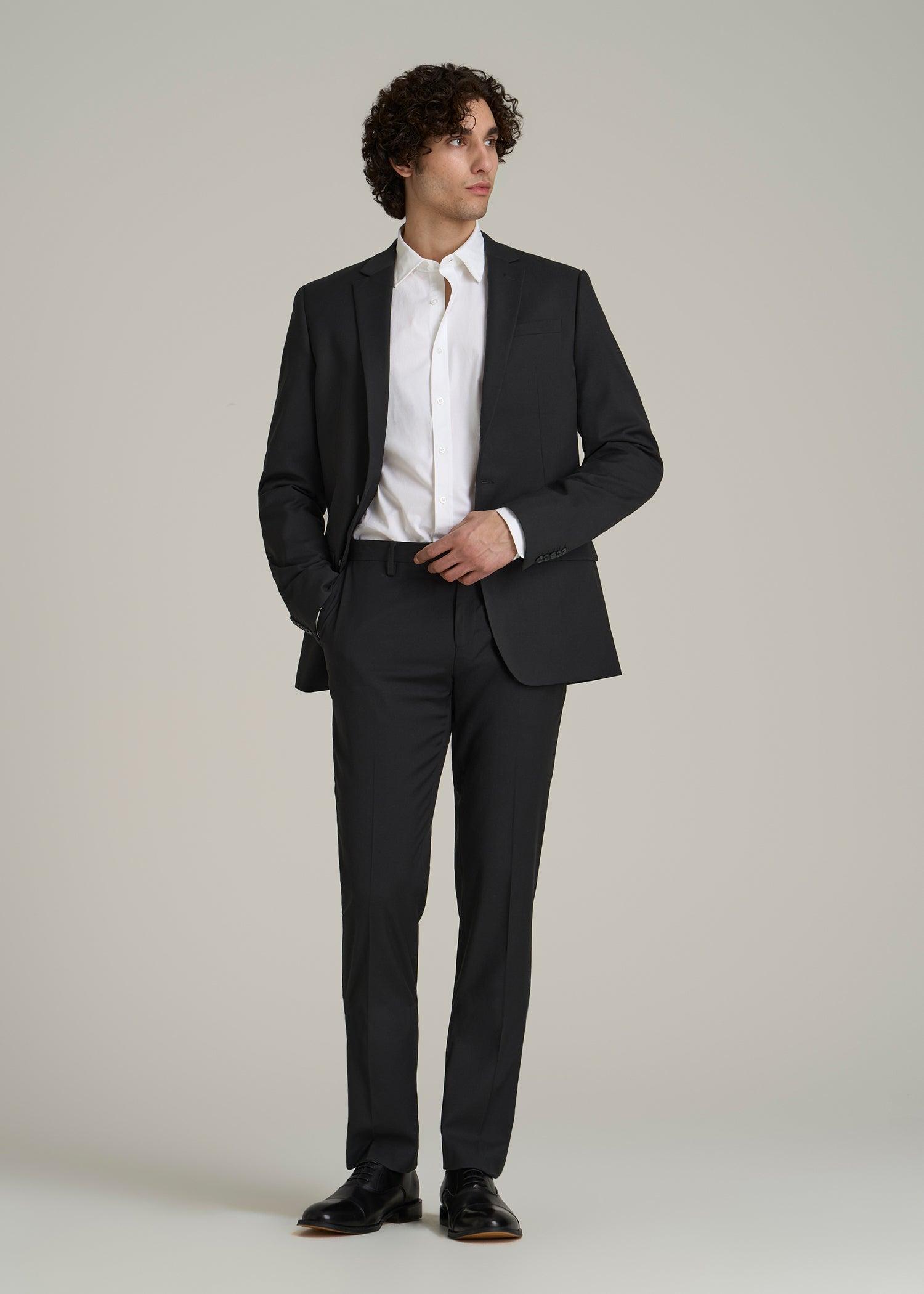 Suit Trousers for Tall Men in Black Male Product Image