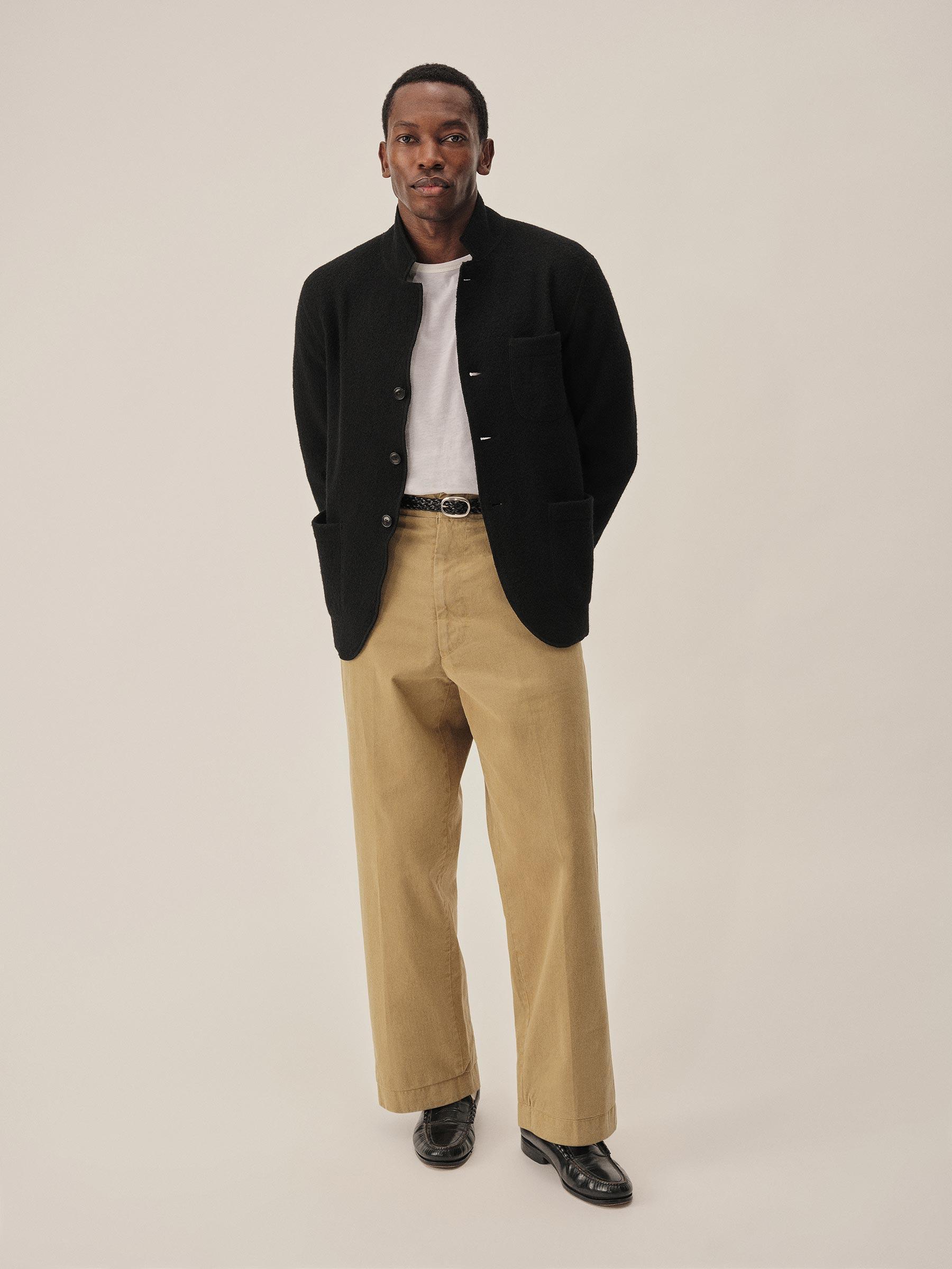 Black Felted Chore Coat Product Image