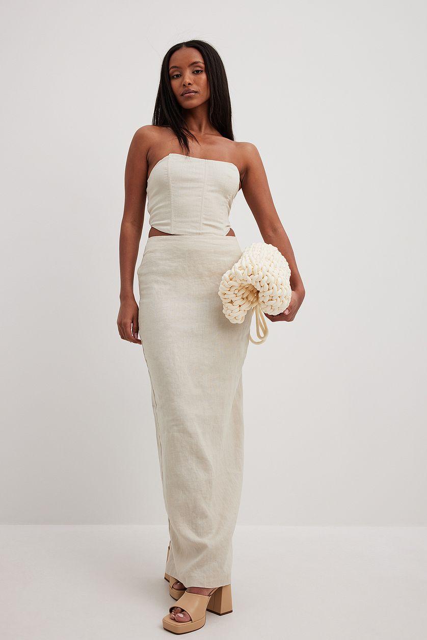 Linen Blend Corset Top Product Image