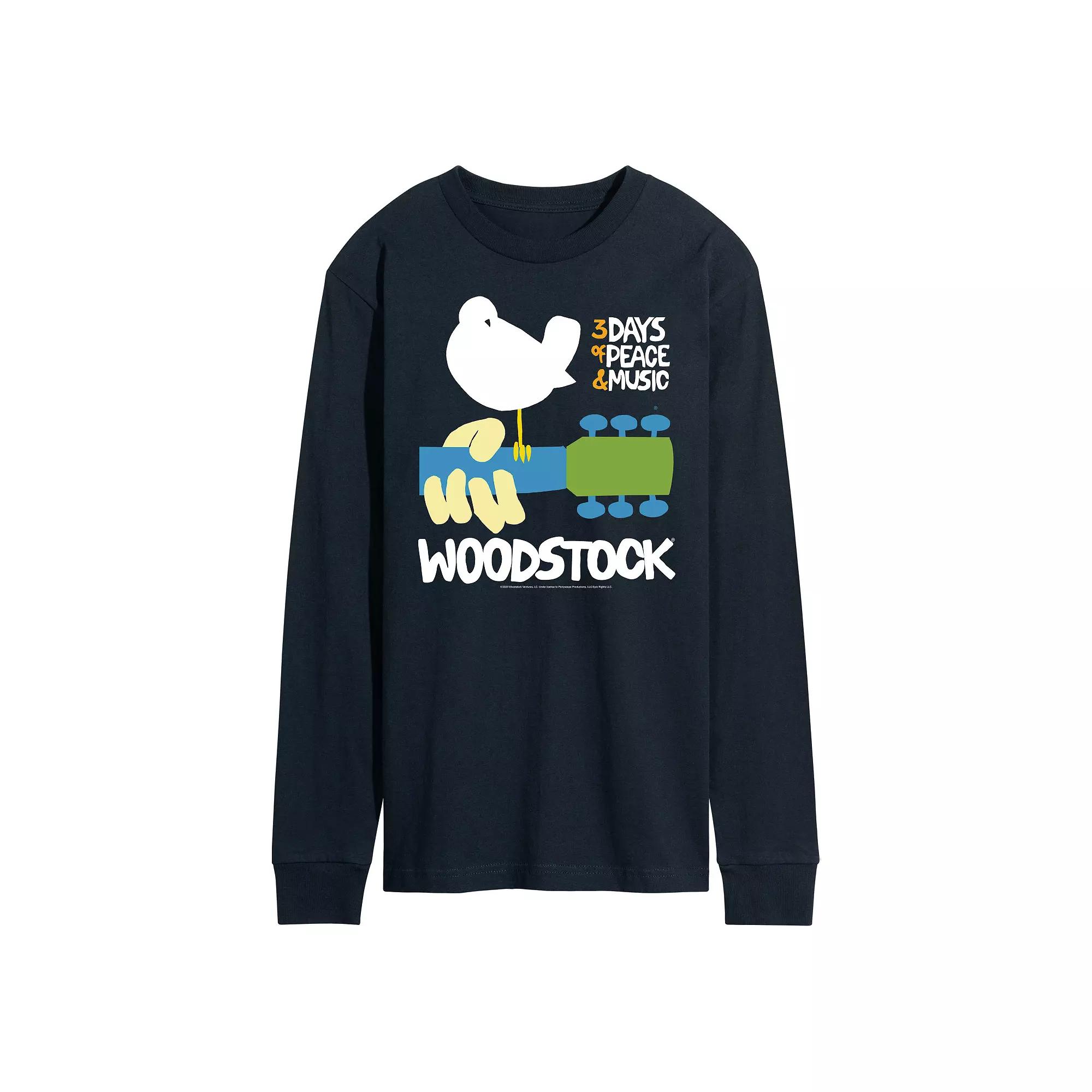 Men's Woodstock Poster Long Sleeve Graphic Tee,  Product Image