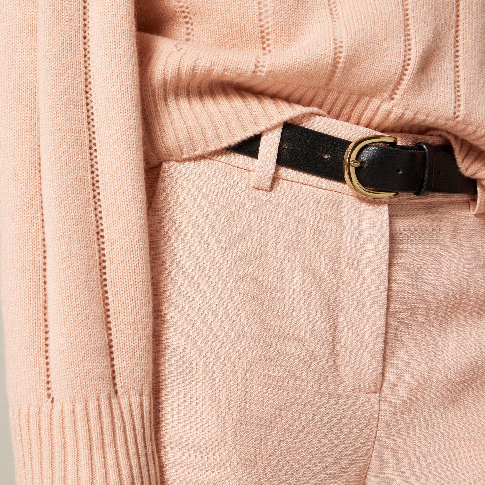 Cuffed wide-leg trouser in luster canvas Product Image