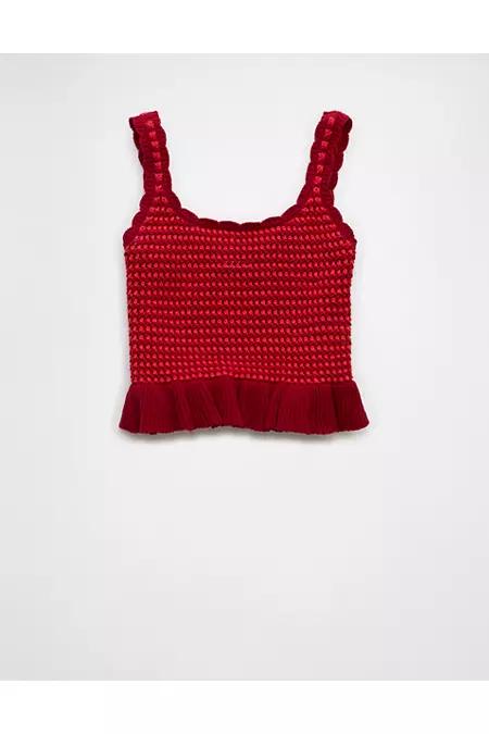AE Crochet Peplum Tank Top Women's Product Image