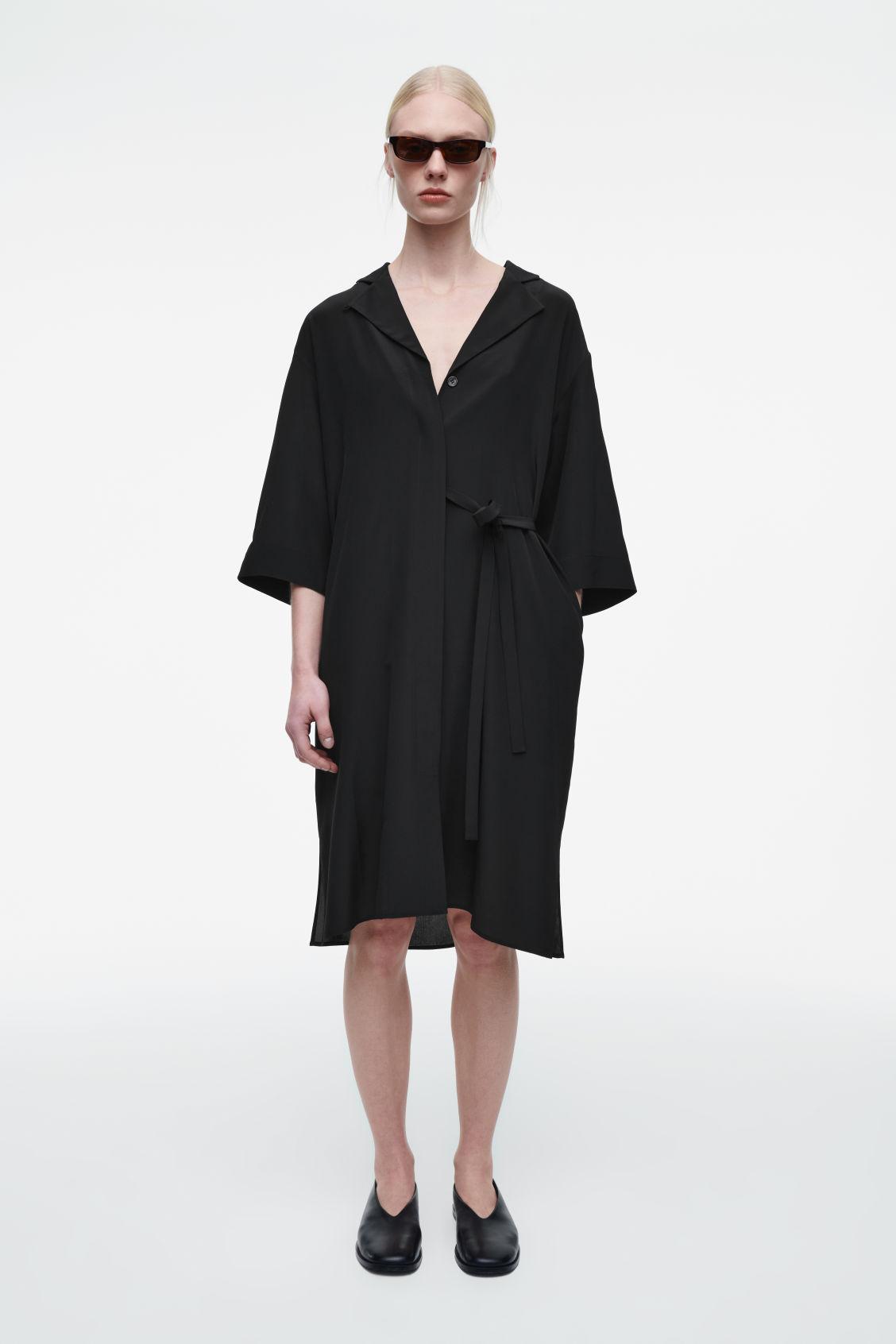 BELTED SILK SHIRT DRESS Product Image