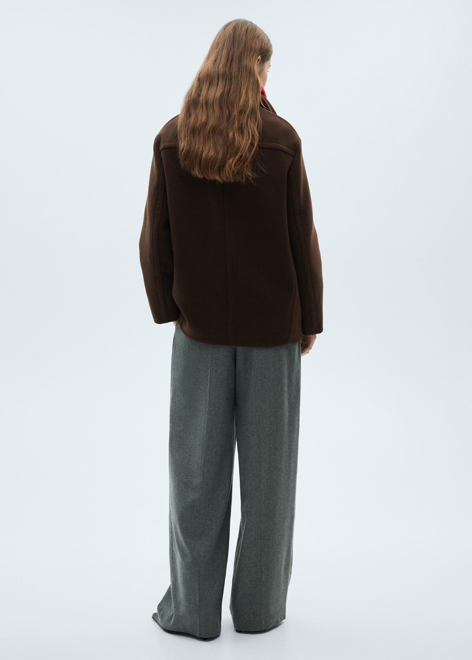 Short virgin wool coat - Women | MANGO USA Product Image