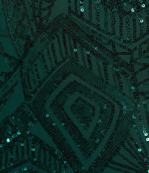 Midnight Doll Spaghetti Strap Placement Sequin Strappy Back Bodycon Mini Dress Product Image