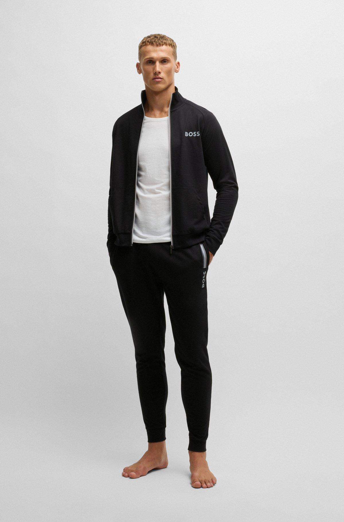 Drawcord tracksuit bottoms in cotton terry with logo print Product Image