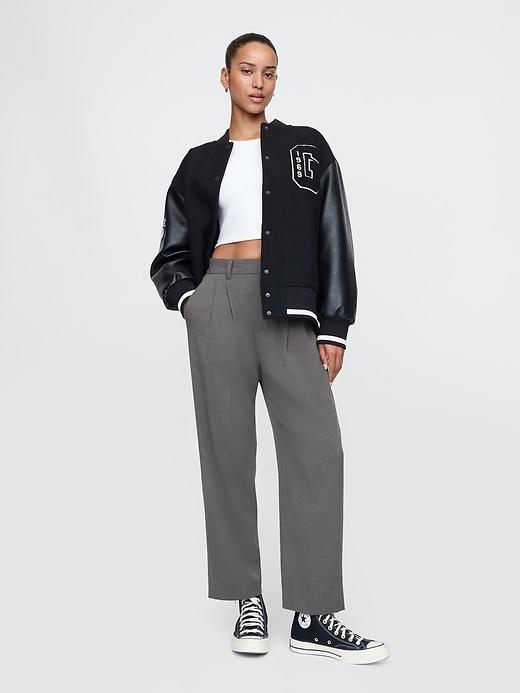 365 High Rise Brushed Twill Pleated Taper Trousers Product Image