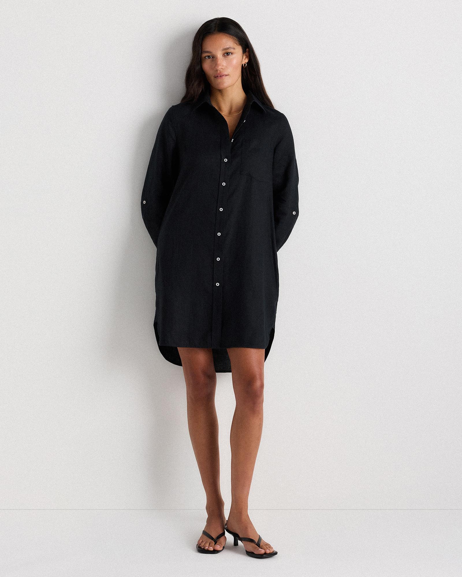 Quince | Women's 100% European Linen Shirt Dress Organic Linen Product Image