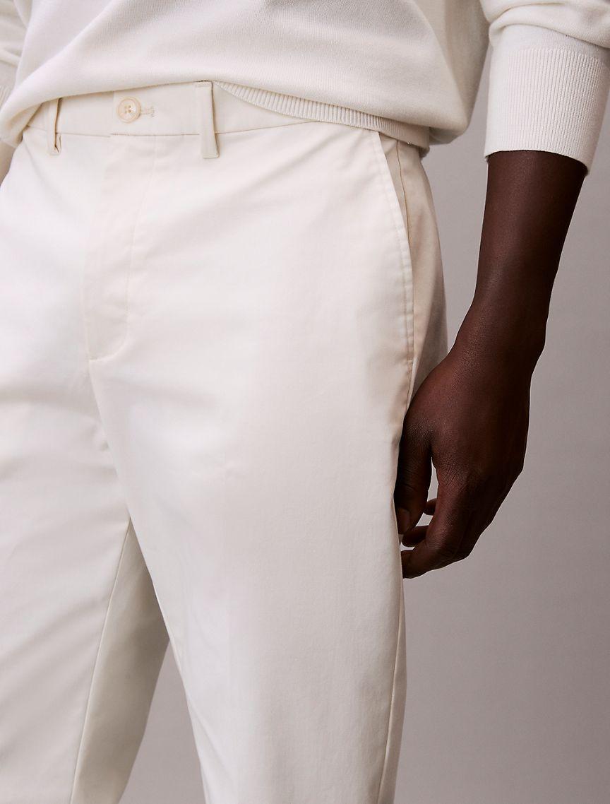 Cotton Stretch Slim Trousers Product Image