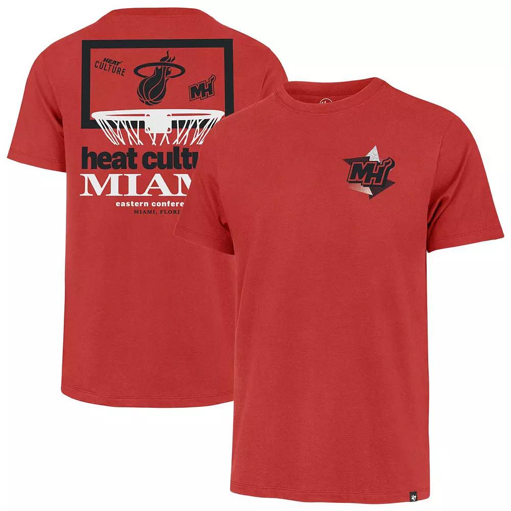 Men's '47  Red Miami Heat City Edition Backboard T-Shirt, Size: Small Product Image