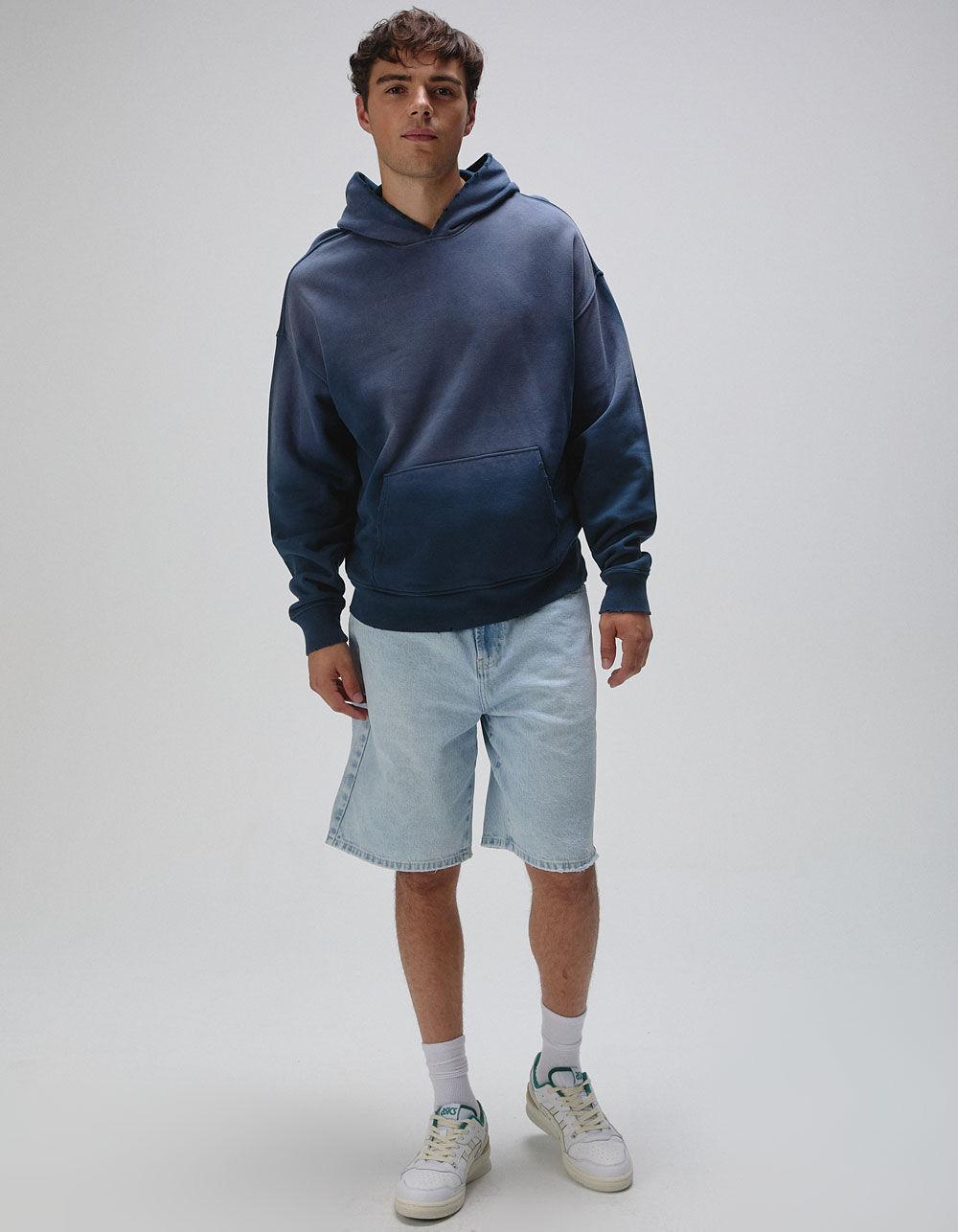 RSQ Mens Faded Oversized Hoodie - BLUE Product Image