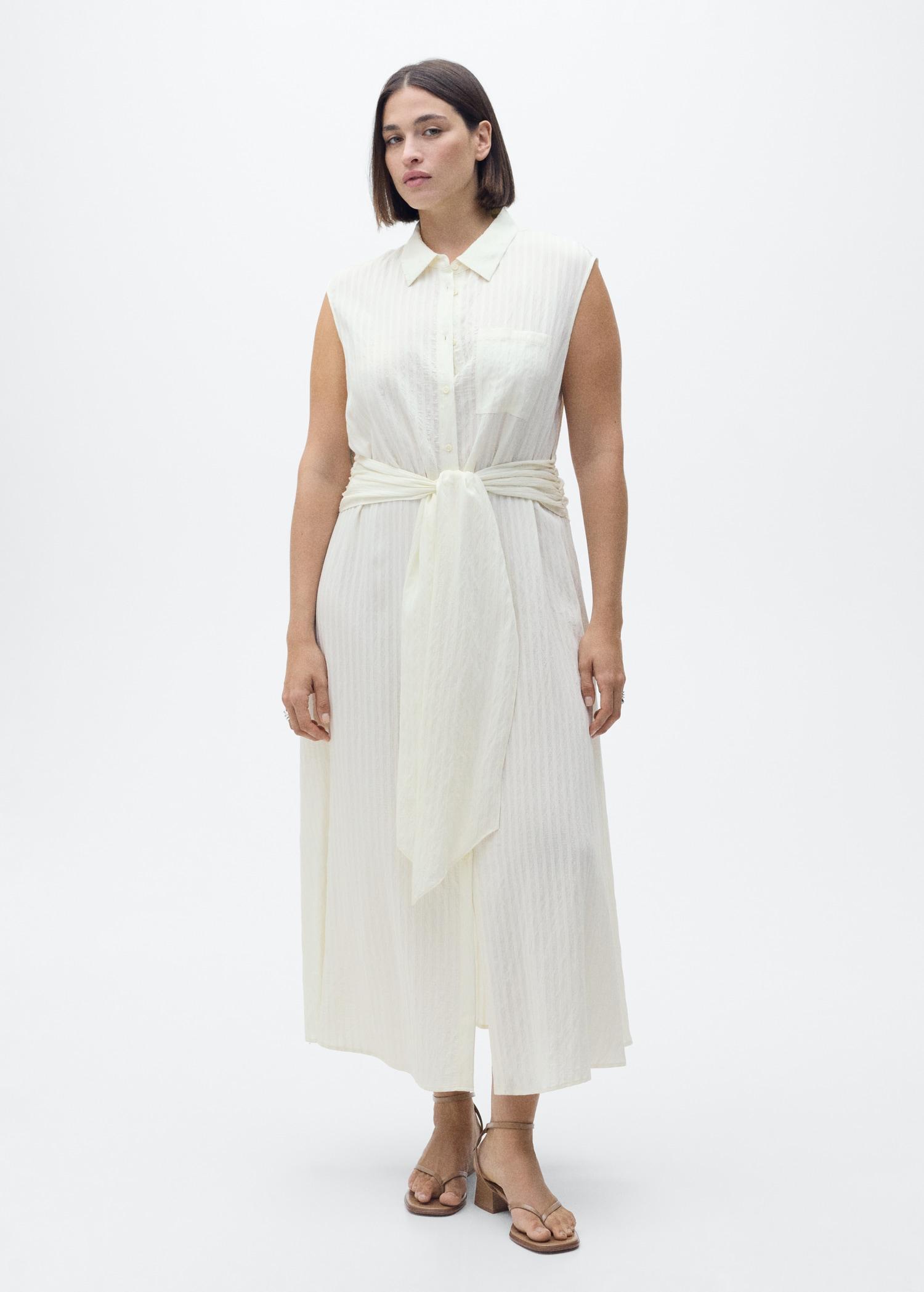 Bow shirt dress - Women | MANGO USA Product Image