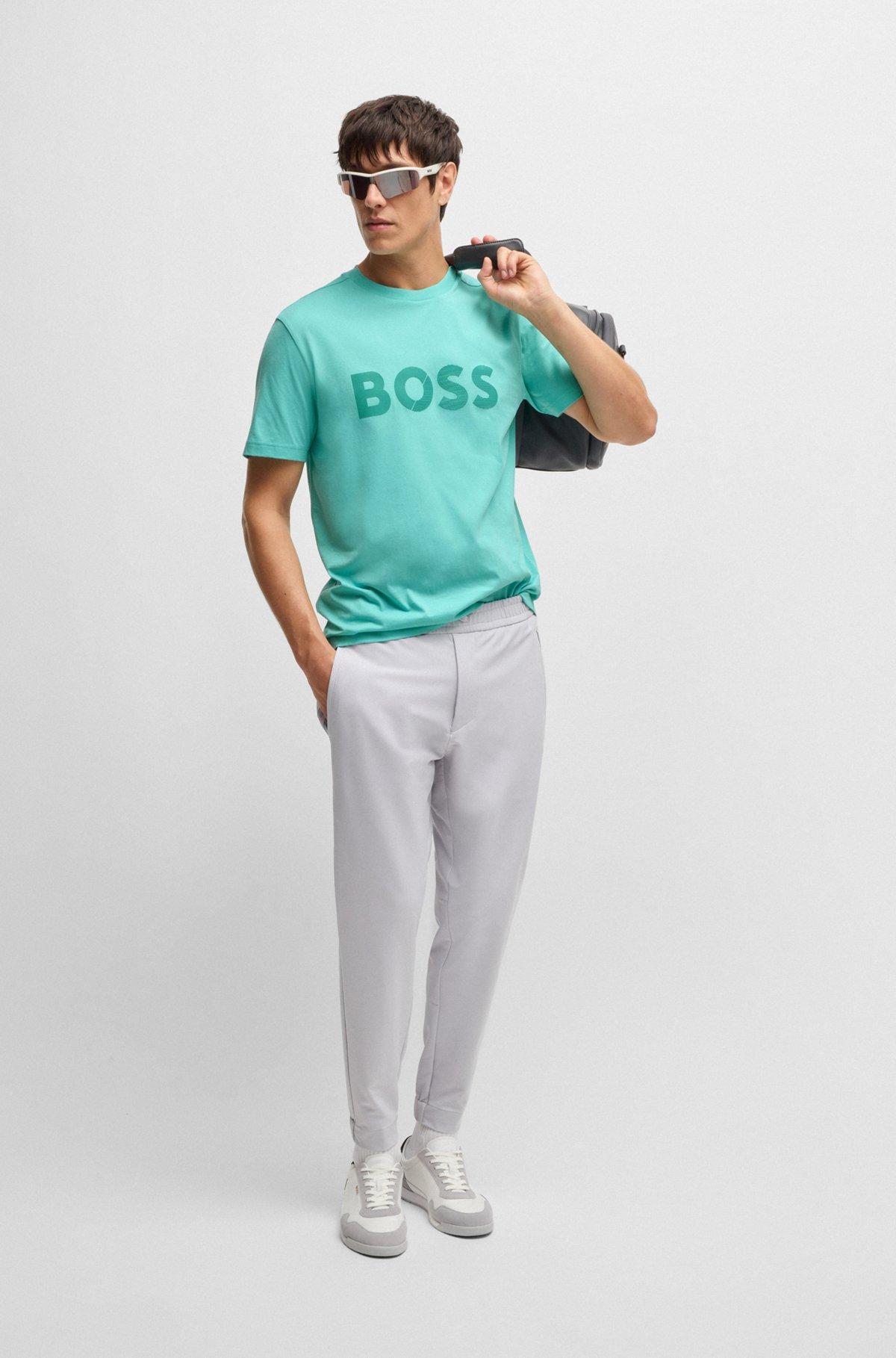 Cotton-jersey T-shirt with large logo Product Image