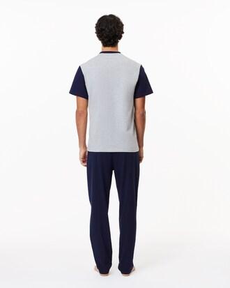 Long Colour-Block Cotton Pyjama Set Product Image