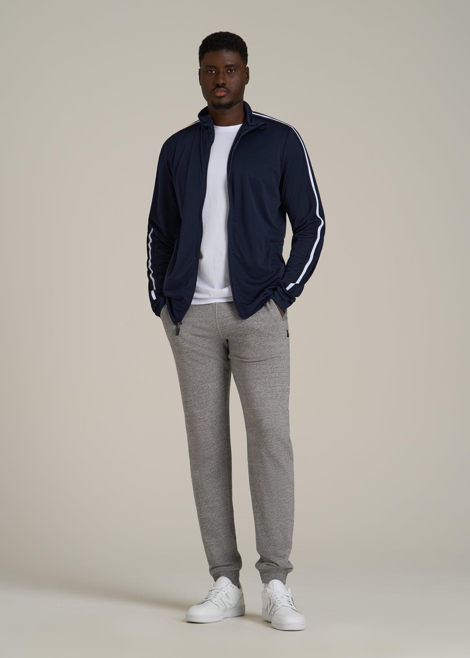 Athletic Stripe Jacket for Tall Men in Navy-White Stripe Male Product Image