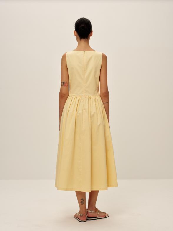 Elodie | Lennon Poplin Dress | Yellow Product Image