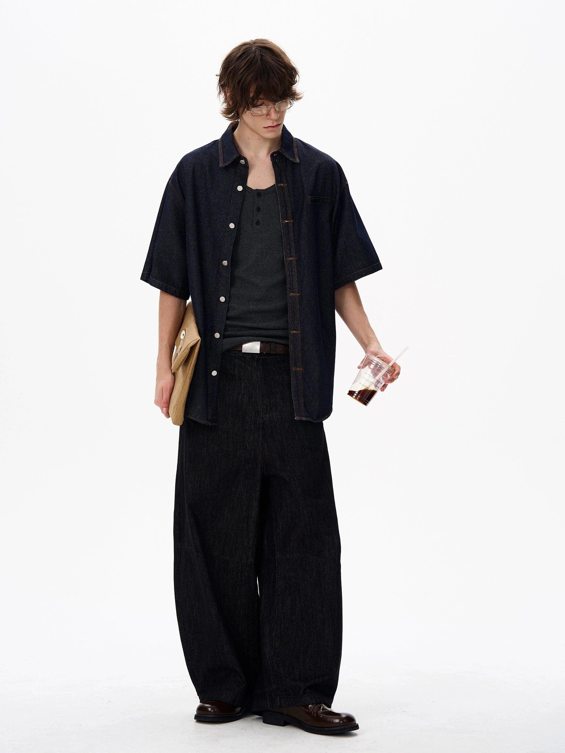 RT No. 18185 BLUE DENIM BUTTON-UP SHIRT Product Image