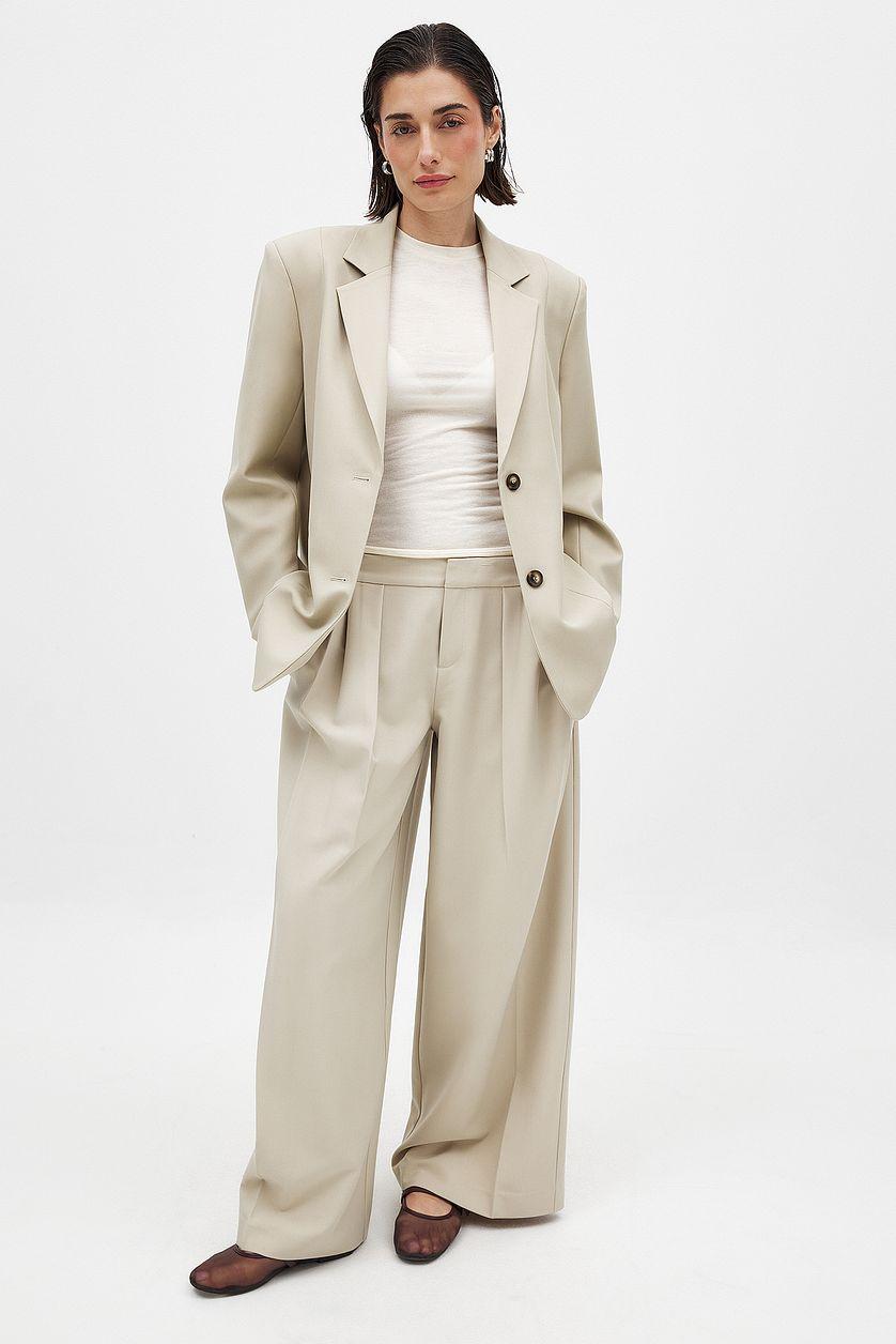 Mid Waist Suit Pants Product Image