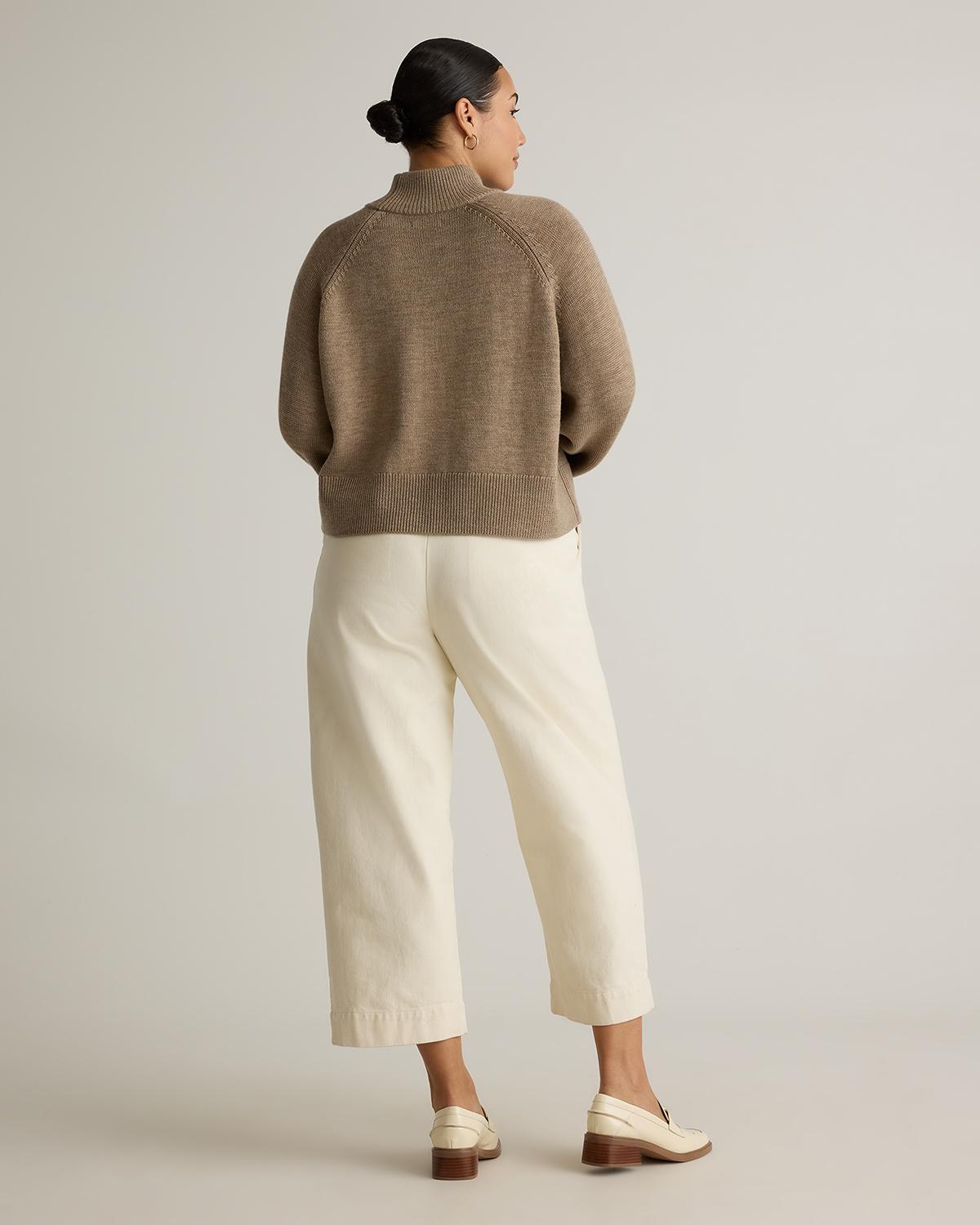 Quince | Women's Australian Merino Wool Cropped Mock Neck Sweater Product Image