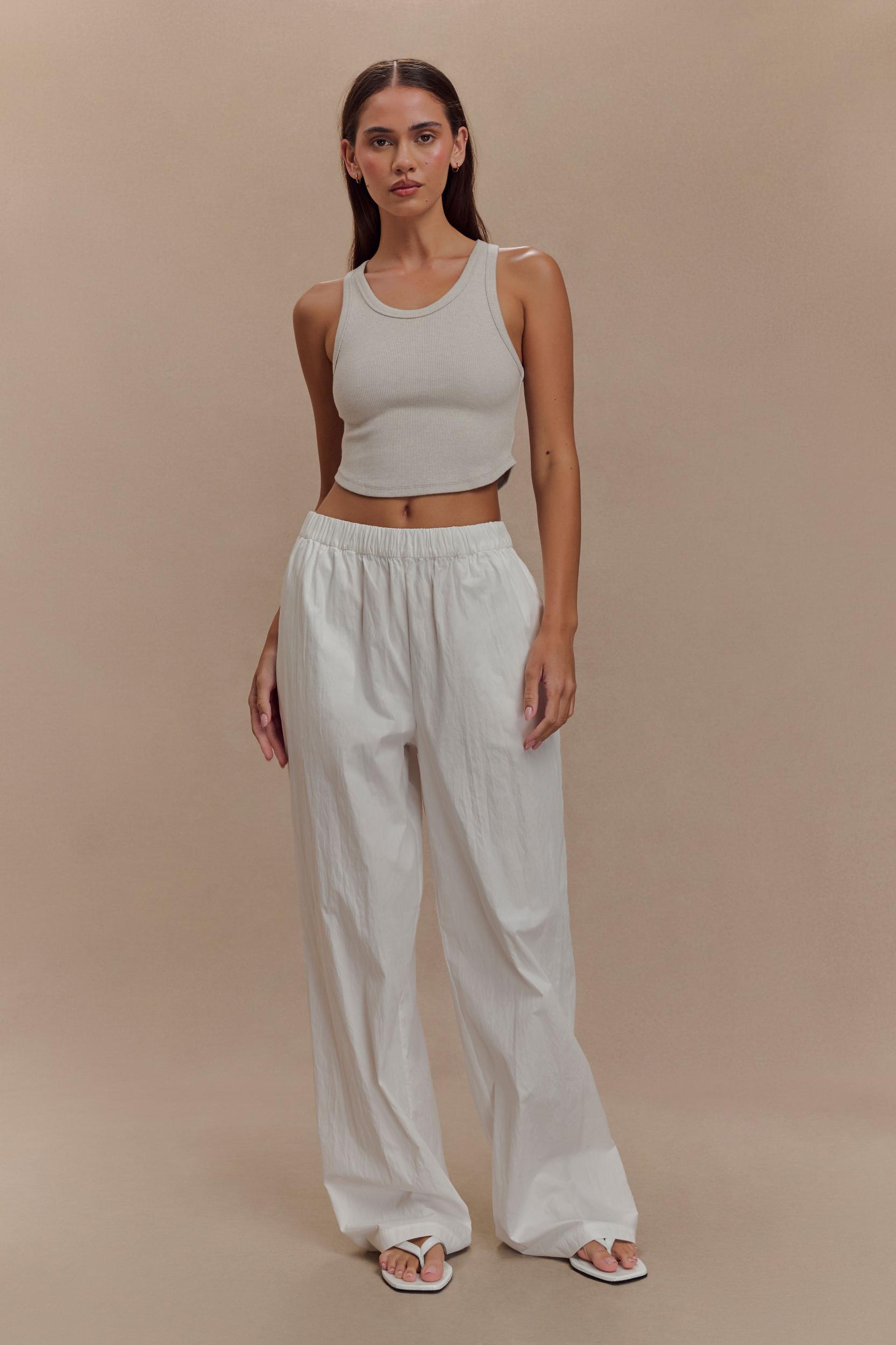 Morgana Ribbed Tank Top - Grey Marle Product Image