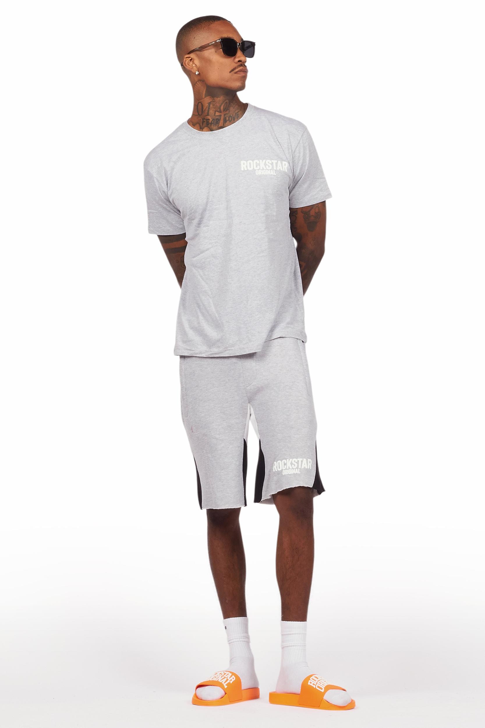 Sana Heather Grey Relaxed T-Shirt/Short Set Male Product Image