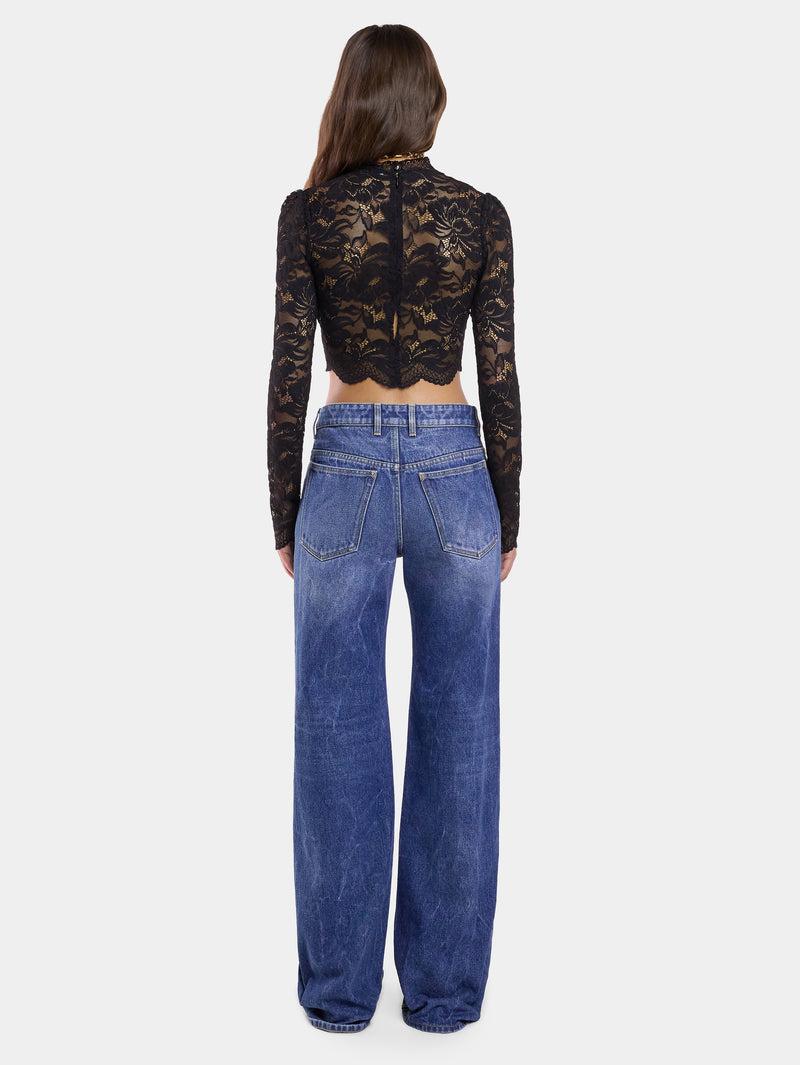 BAGGY JEANS IN DARK WASHED DENIM Product Image