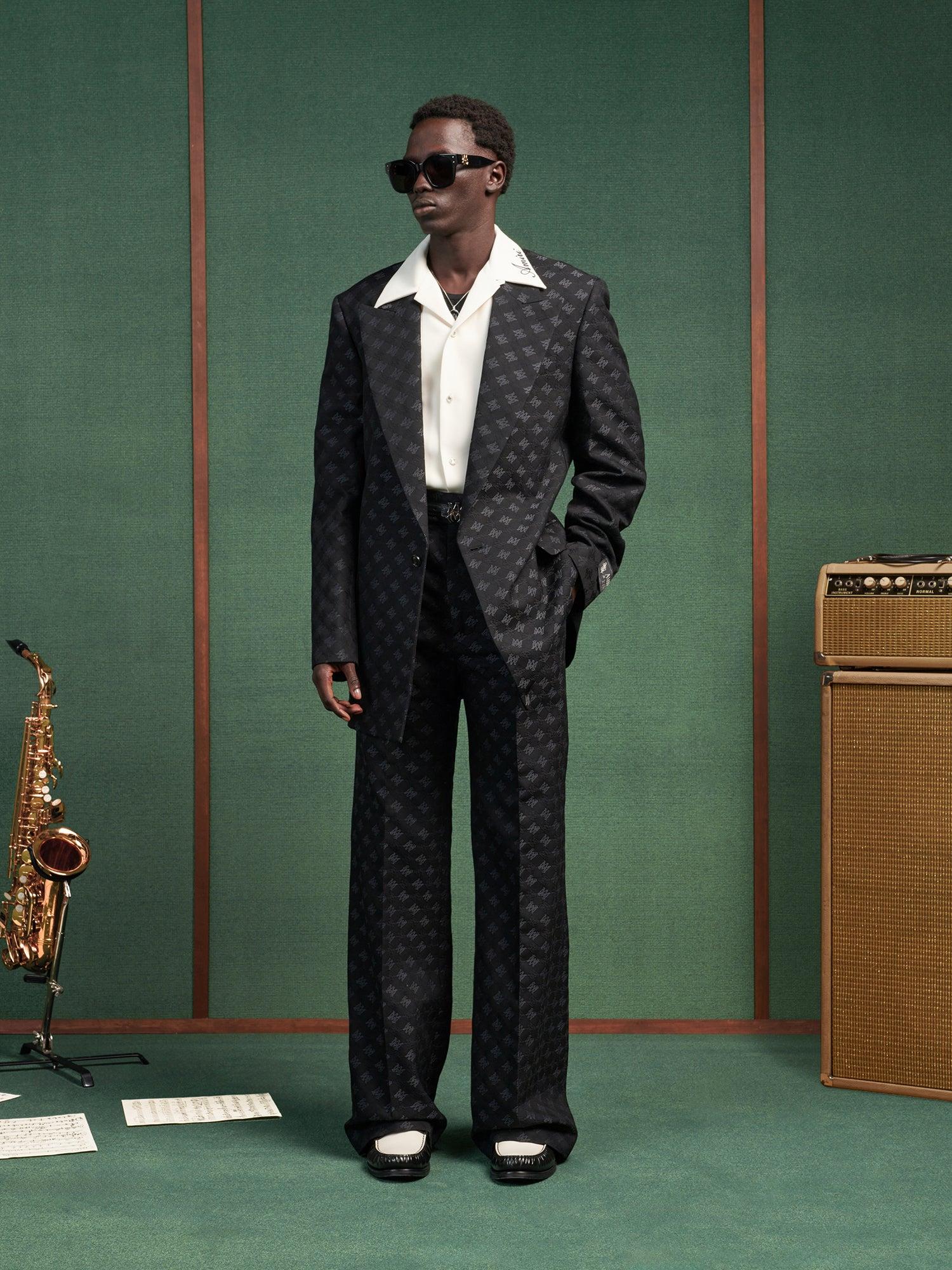 MA QUAD JACQUARD SINGLE-BREASTED BLAZER - Black Male Product Image