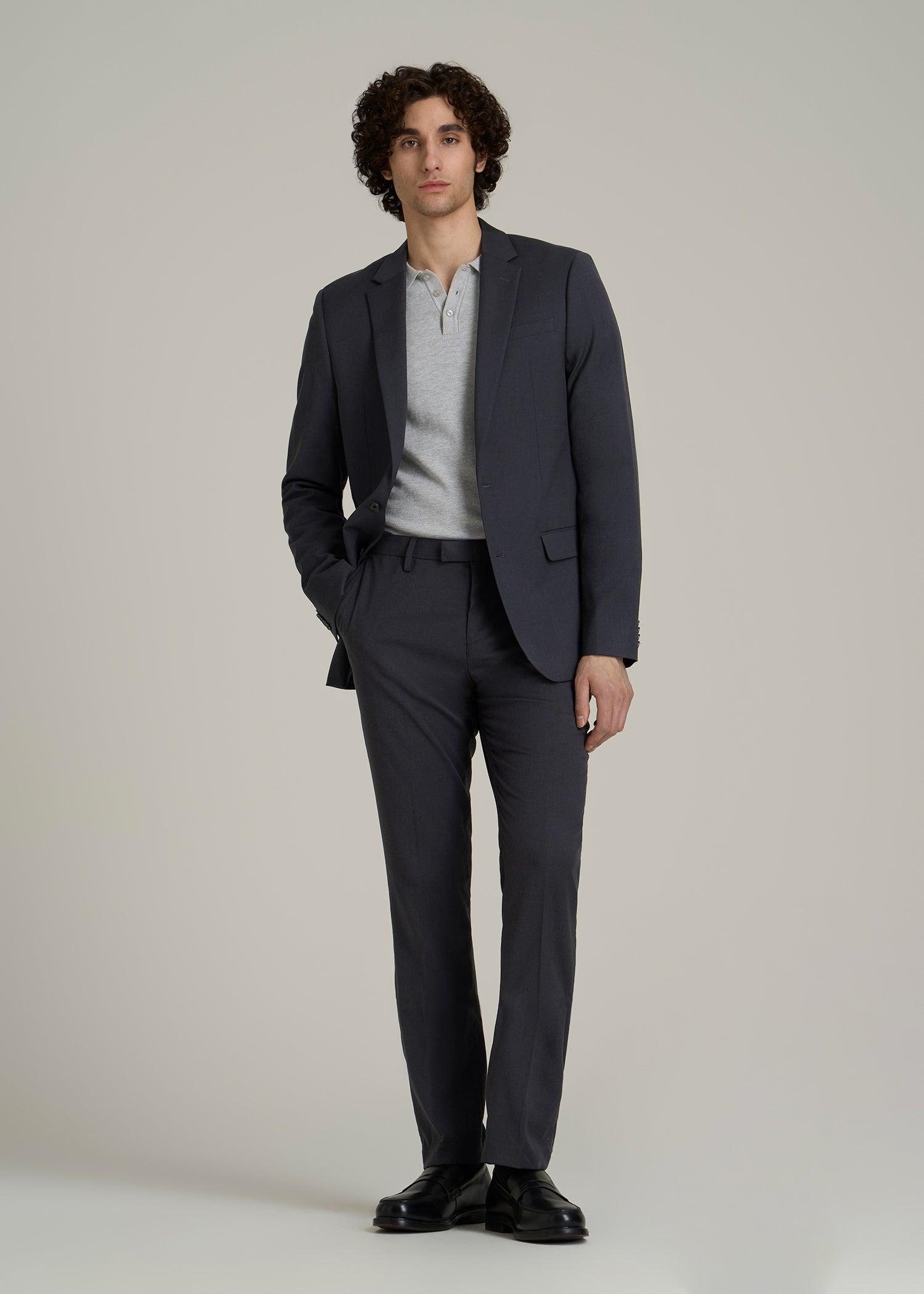 Suit Trousers for Tall Men in Mid Grey Male Product Image
