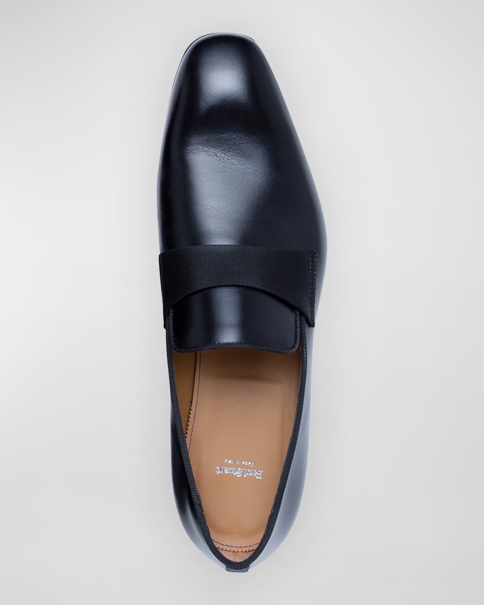 Mens Thorne Pebble-Grained Leather Penny Loafers Product Image