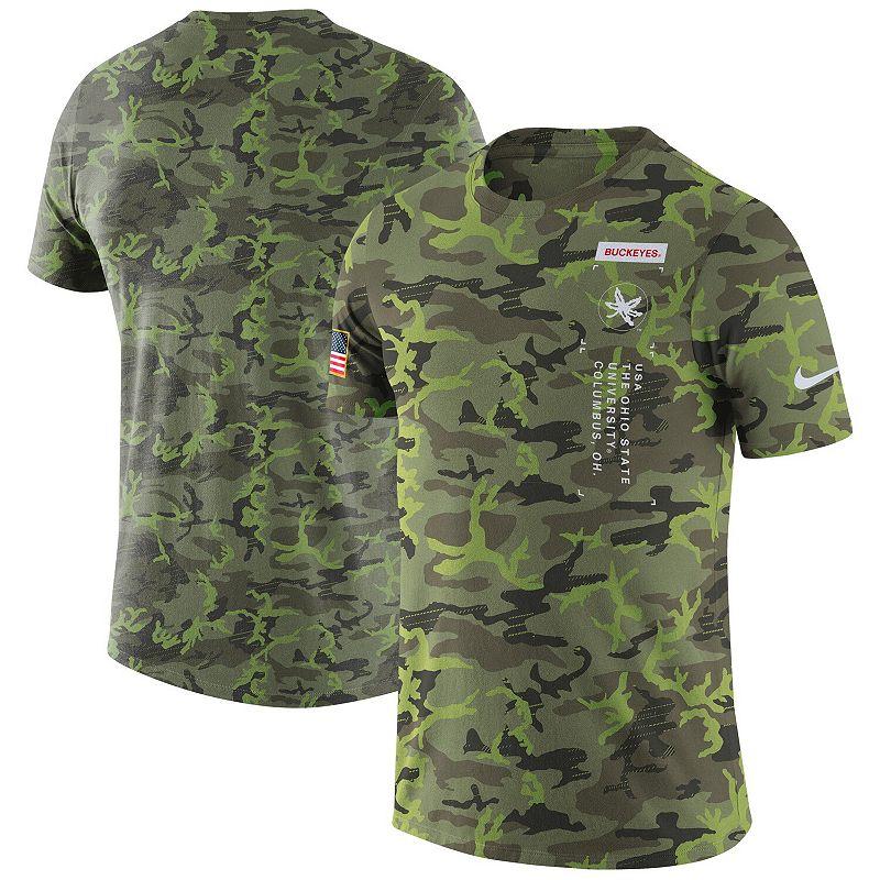 Men's Nike Camo Ohio State Buckeyes Military T-Shirt, Size: Medium, Green Product Image