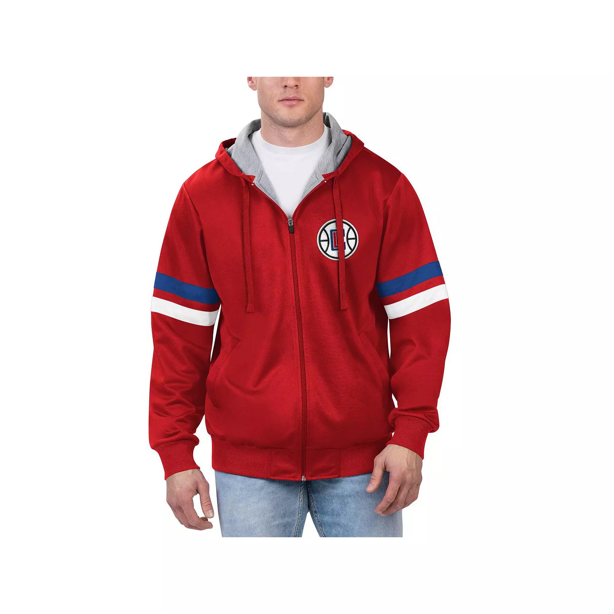Men's G-III Sports by Carl Banks Red LA Clippers Contender Full-Zip Hoodie Jacket,  Product Image