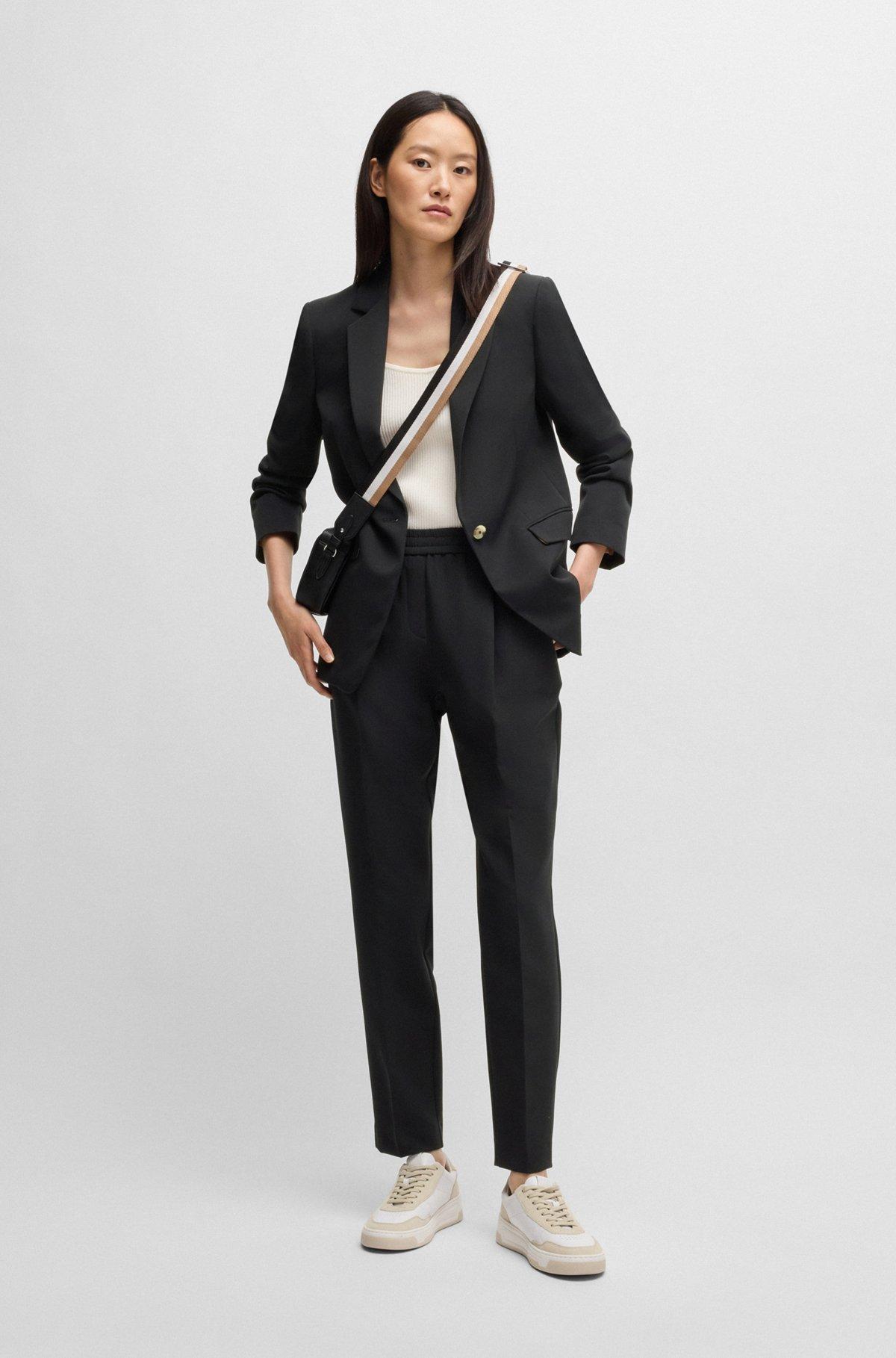 BOSS - Formal trousers in stretch fabric - Black Product Image