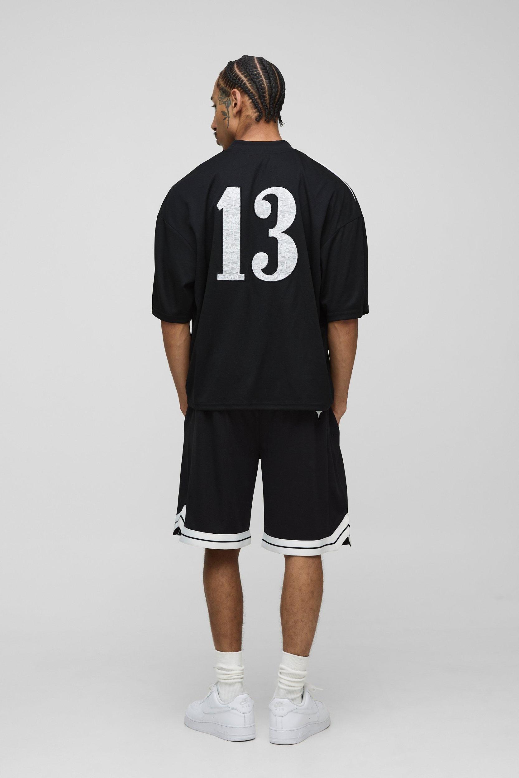 Homme Mid Length Mesh Basketball Shorts | boohooMAN USA Product Image