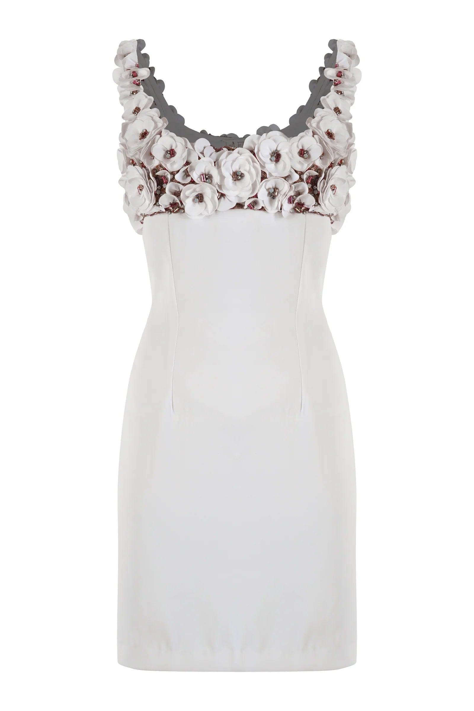 Floral White Mini Dress Product Image